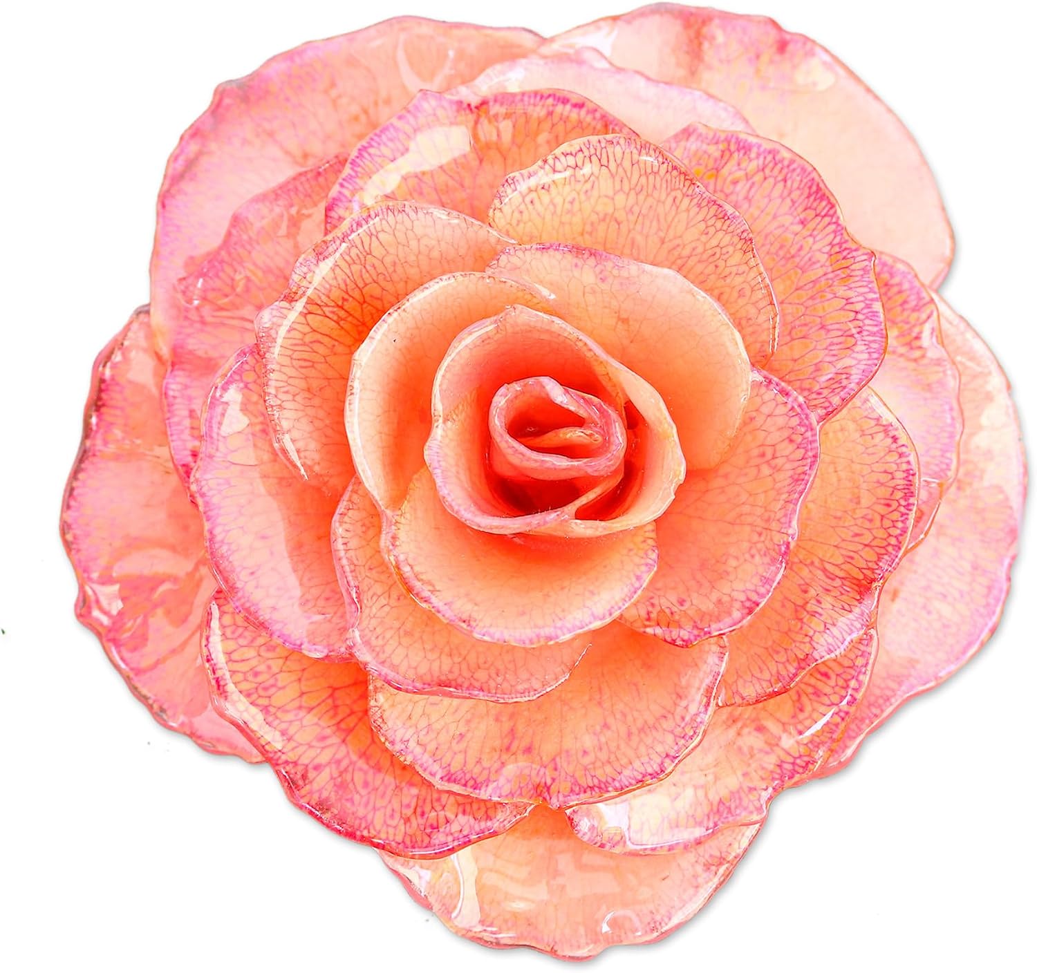 NOVICA Artisan Handmade Natural Rose Brooch Artisan Crafted in Pink from Thailand Flower Or Leaf Floral [3 in L x 3 in W x 1.2 in D] ' Rosy Mood in Pink'