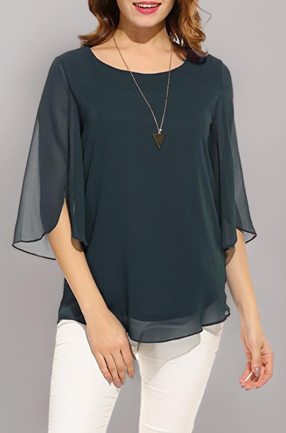 PLADO Women's and Girls Georgette Top Maroon