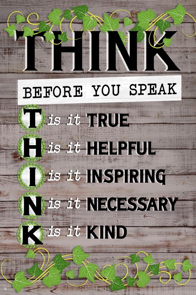 Laminated Think Poster Classroom Farmhouse Decor Poster Dry Erase Sign 24x36