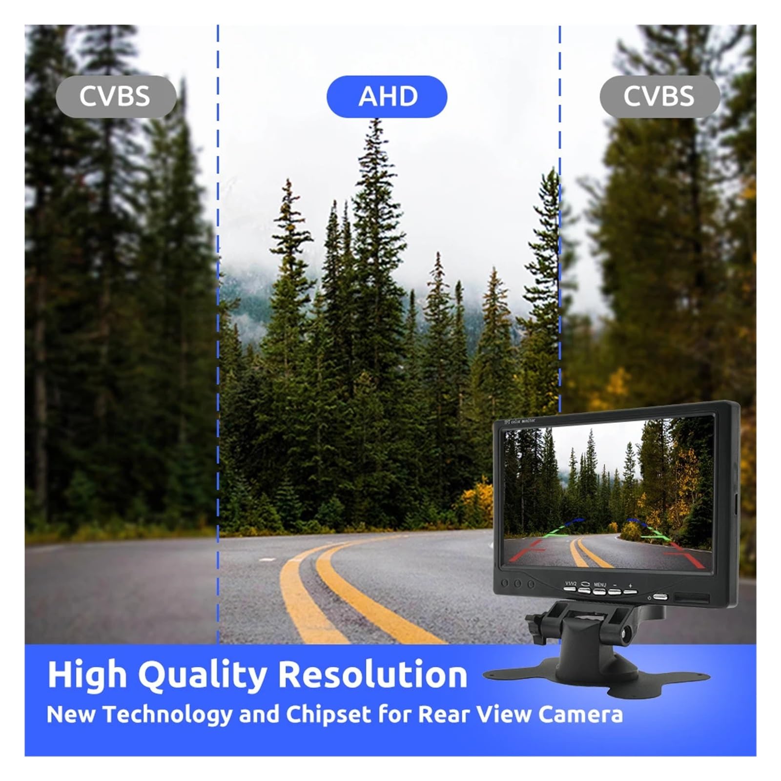 Monitor Samochodowy AHD Z Kamerą Tylną Do Parkowania 1080P Night Vision 24V Tylna Kamera Samochodowa 7 Cali 1024 * 600 Ekran WyraźNy Obraz(700DA-BKHSD-6M)
