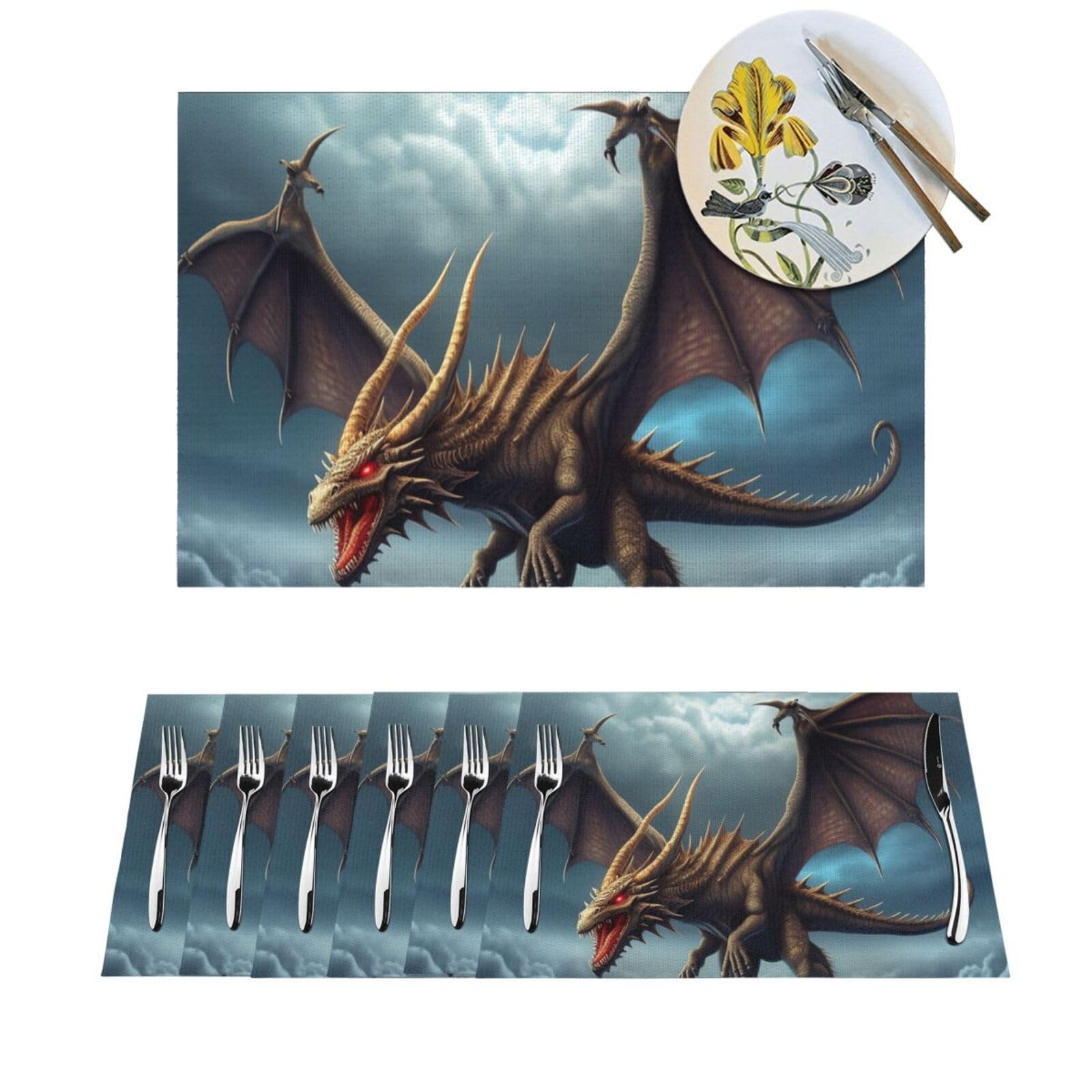 Set de table rectangulaire en PVC tissé pour protéger la table des taches et de la chaleur