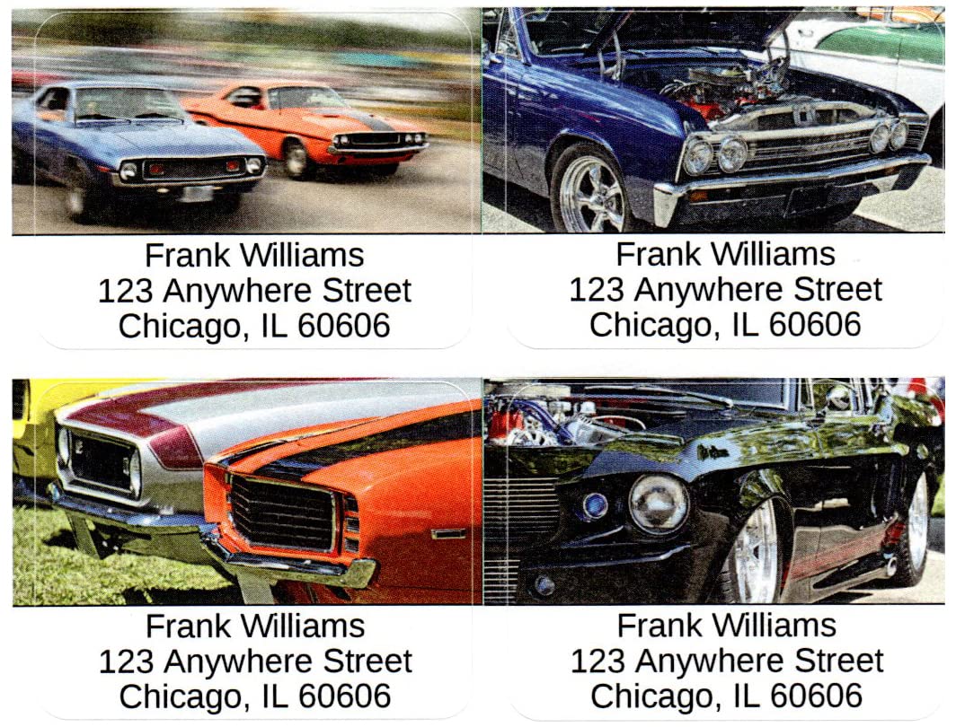 Muscle Cars Address Labels
