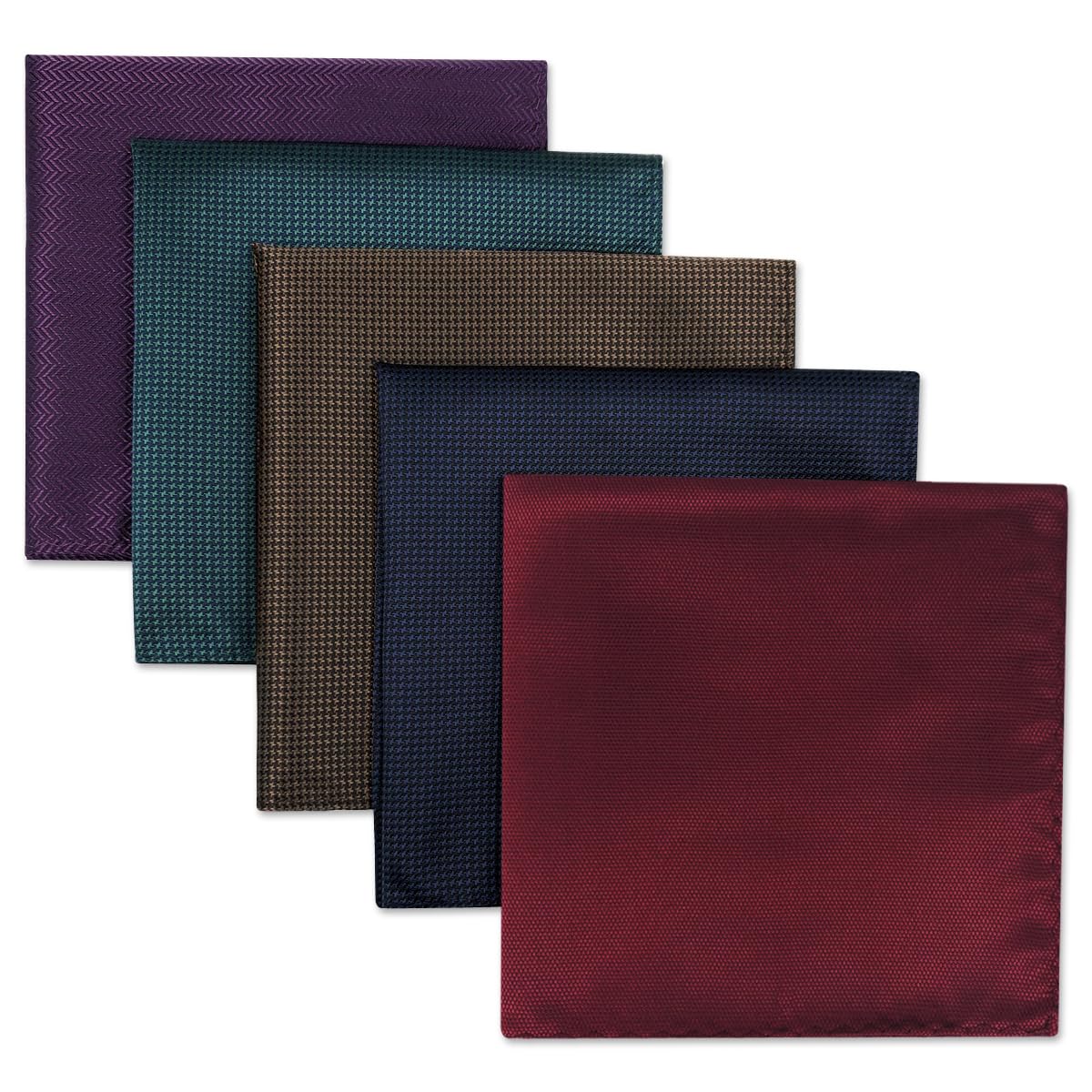 SHLAX&WING 5 Pieces Assorted Mens Silk Pocket Square Set Handkerchiefs