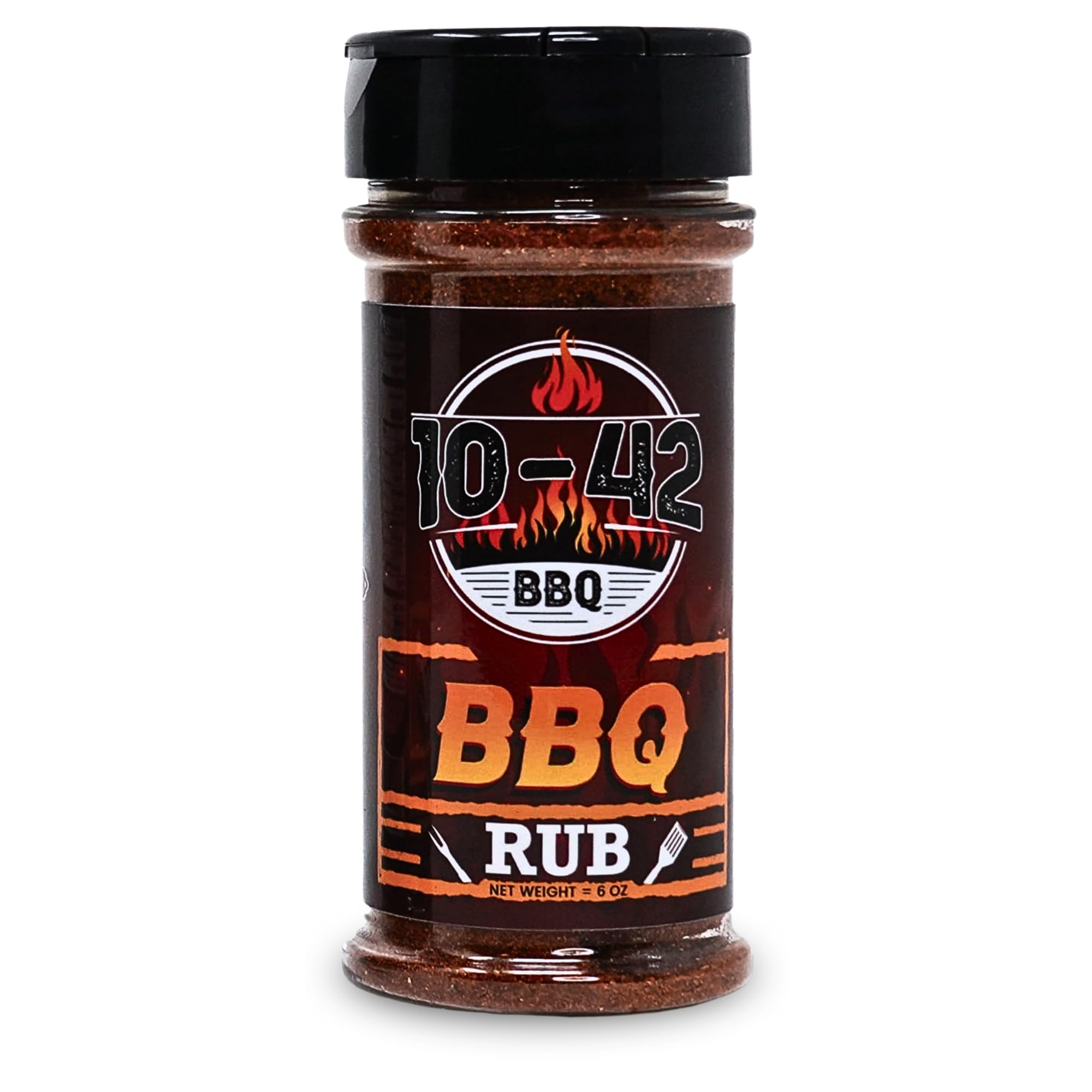 10-42 BBQ Rub Seasoning (No MSG, Low Sodium) | All Natural Meat Seasoning & Spice | US-Made | Spices for Smoking & Grilling | Best on Brisket, Ribs, Pork Chops, Chicken, Turkey | 6 oz