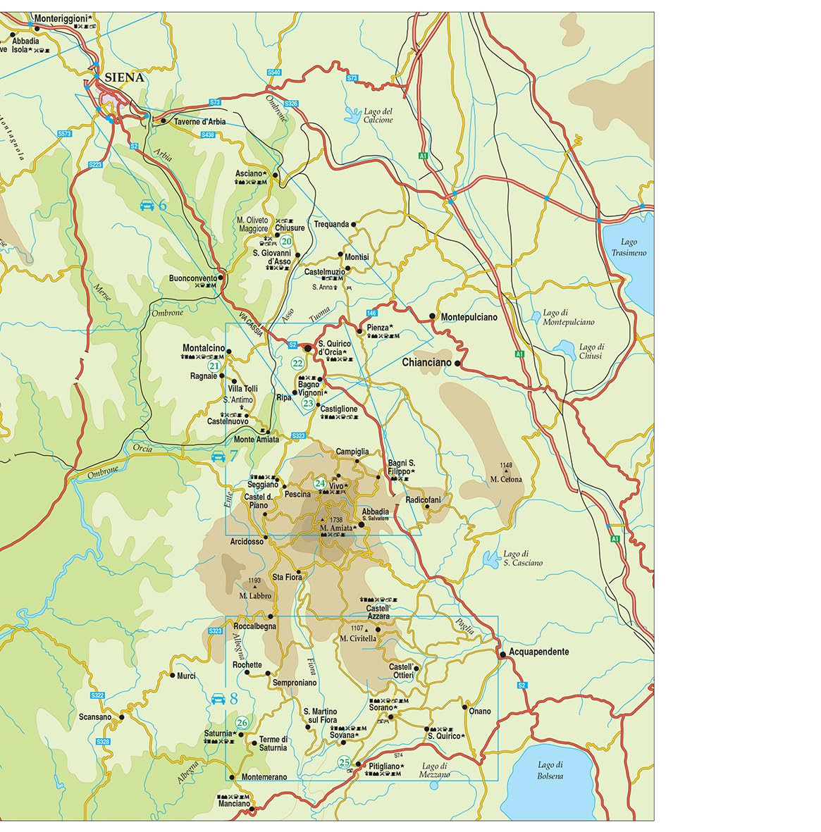 Tuscany Sunflower Walking Guide: 75 long and short walks and 8 car tours (Sunflower Guides)