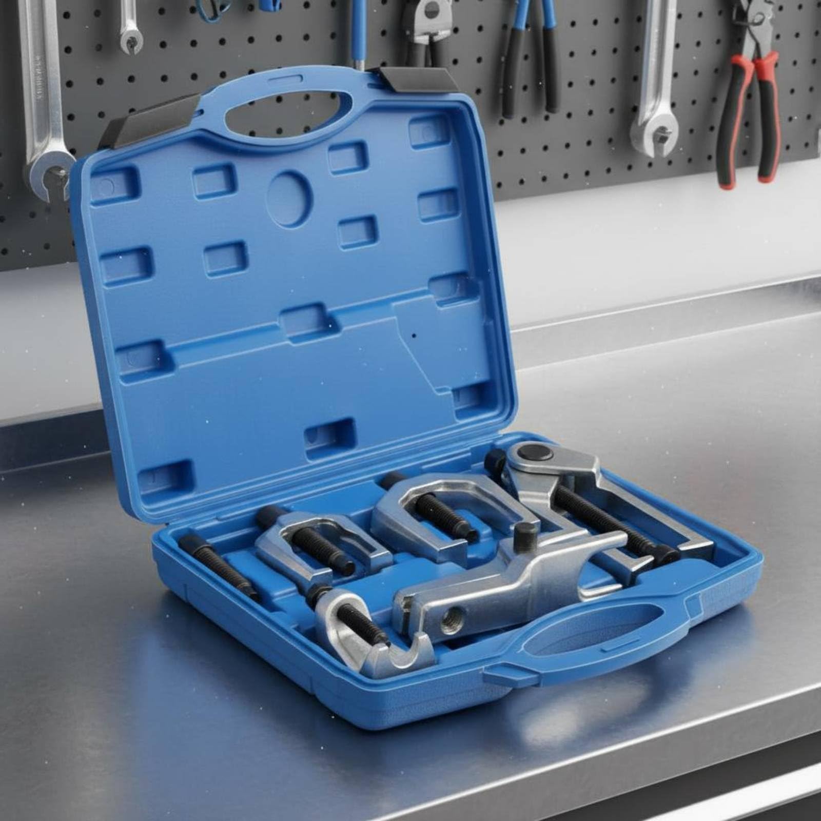 Estrattore Snodo Sferico Kit Attrezzi Chassis Separatore Sospensione Smonta Testine Tirante Lega Acciaio Operazioni Veloci Adatto per Garage Servizio Anteriore, Rosso