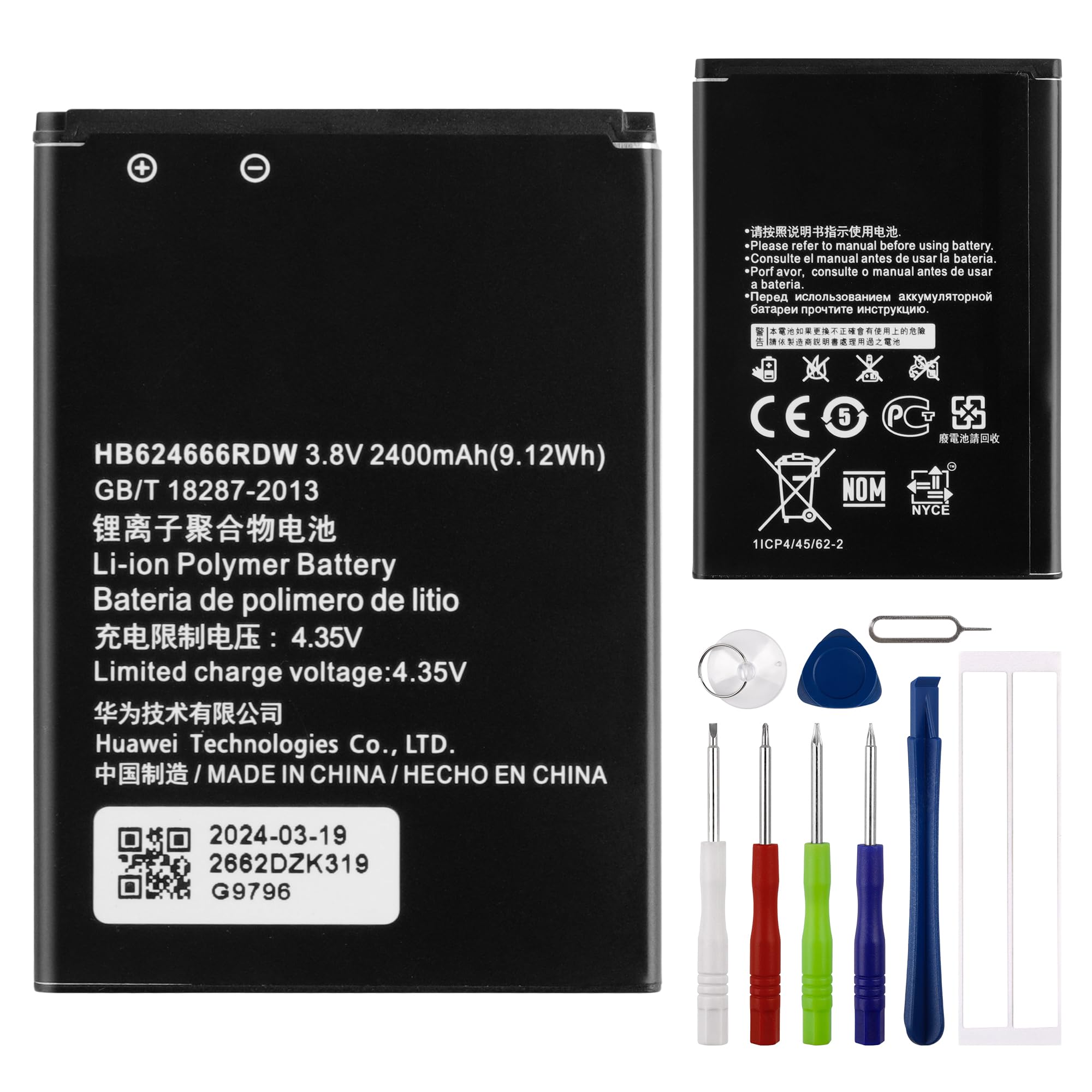 Replacement Battery HB624666RDW Compatible with Huawei E5783 E5783B-230 WiFi Hotspot Router Battery with Tools