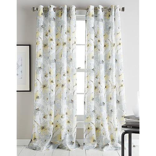 Modern Blue And Yellow Curtains For Bedroom Amazon Com
