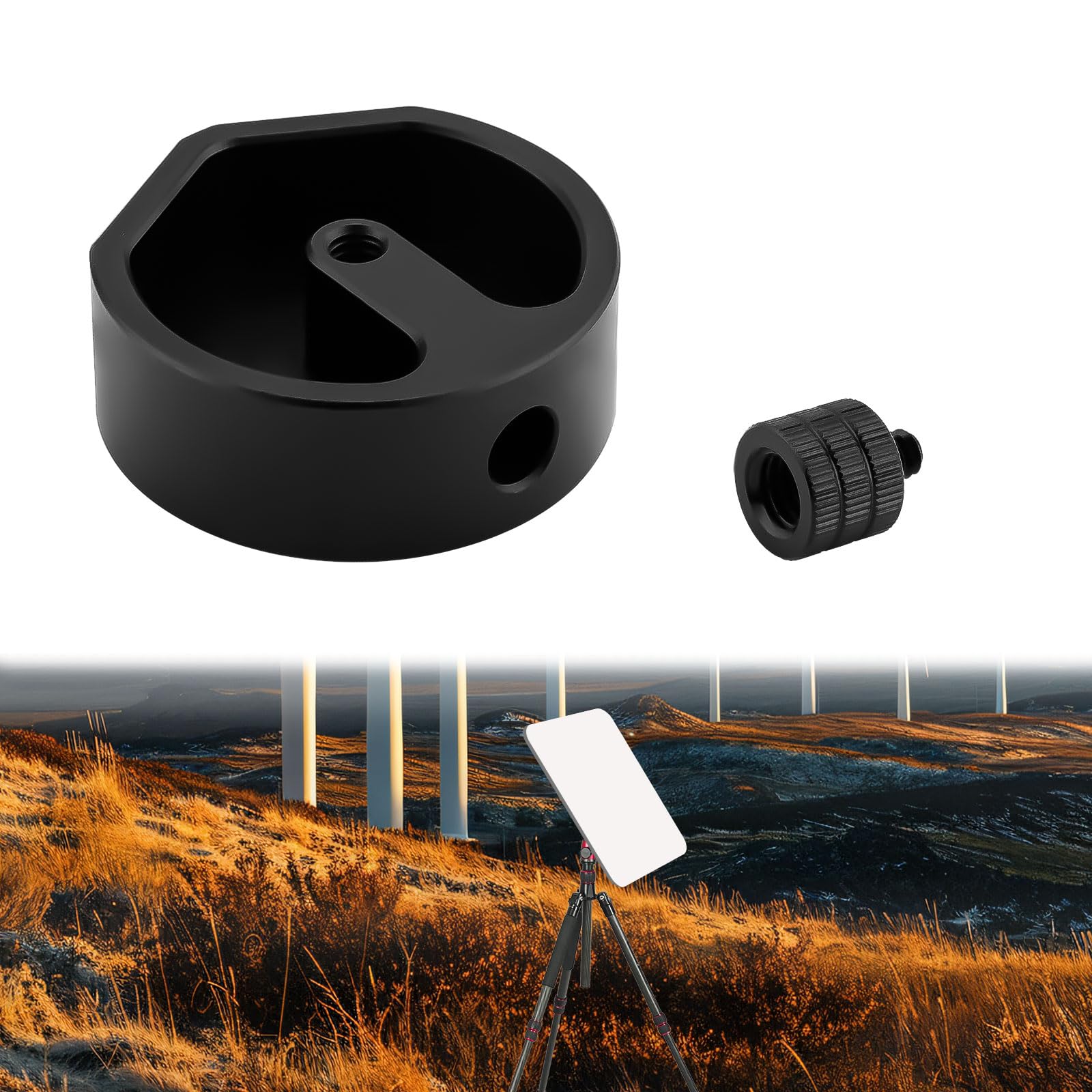 Tripod Adapter for Starlink Mini, Aluminum Alloy Tripod Mount Adapter with 1/4 Inch-20 to 3/8 Inch-16 Conversion Screw Threaded Tripod Replacement Parts Compatible with StarLink Mini Tripod