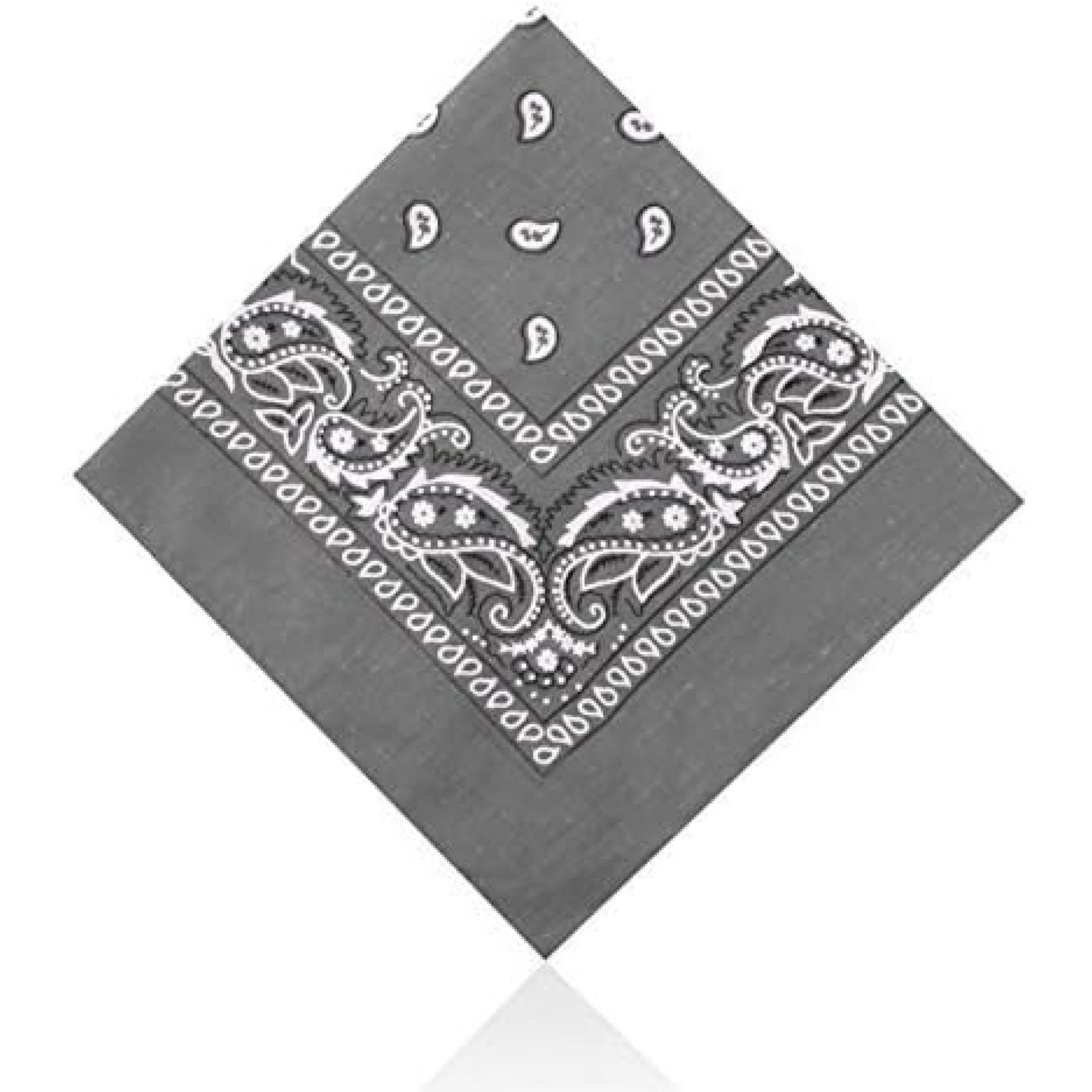 Lizzy Paisley Multifunctional Bandana's Headwear Neckwear Neckerchief Cycling Cowboy Scarf Head Neck Gaiter - Mens Womens Multipack Assorted Men Hair Pirate Bandana (Grey)
