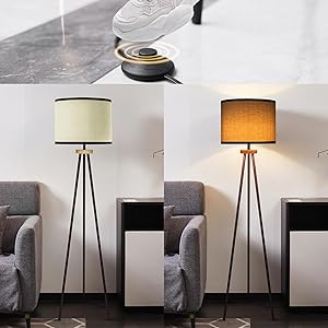 VELXEE Tripod Floor Lamp, Mid Century Standing Lamp, Modern Design Studying Light for Living Room, Bedroom, Study Room and Office