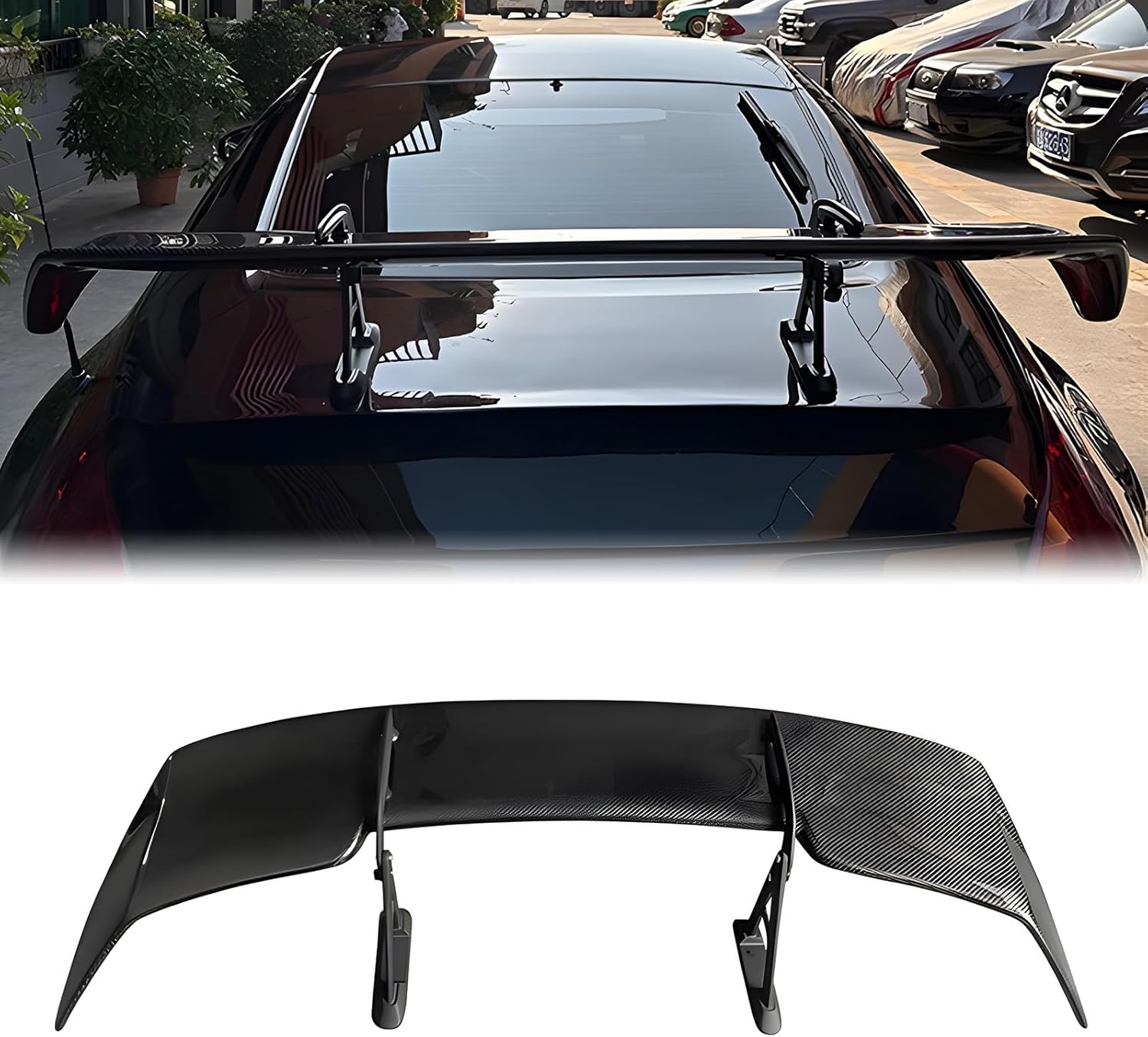 Carbon Fiber Rear Wing Spoiler Compatible with Nissan 350Z ​​2001–2009 Rear Trunk Lip Spoiler Wing Vehicle Body Styling Kit