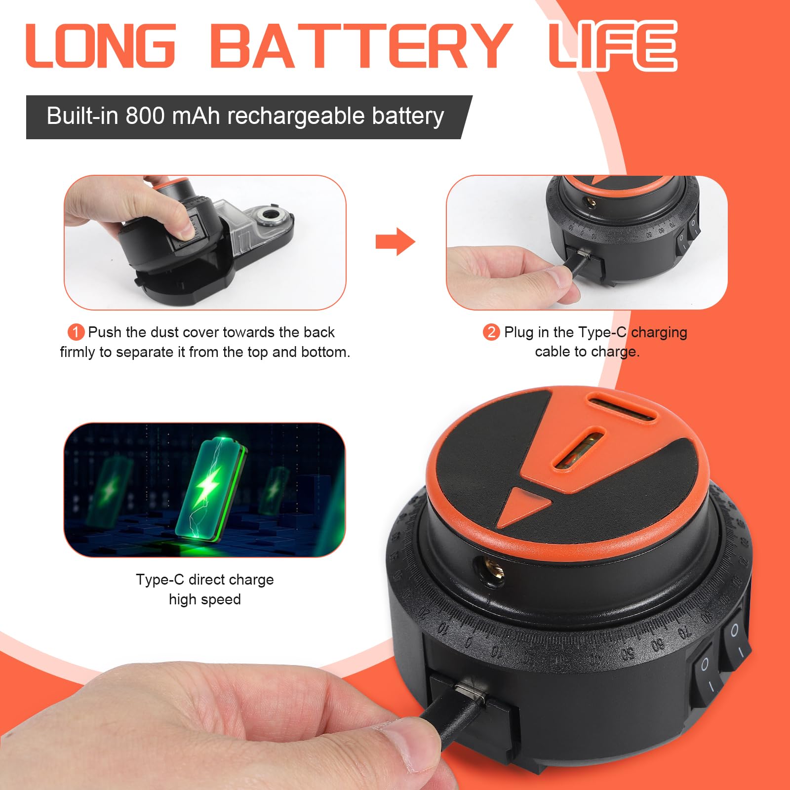 CPROSP Collecteur de Poussière avec Niveau Laser, Boîtier Collecteur de Poussière avec Ventouse électronique à Vide, pour le Perçage Sans Poussière de Surfaces Planes, Suspendre des Tableaux