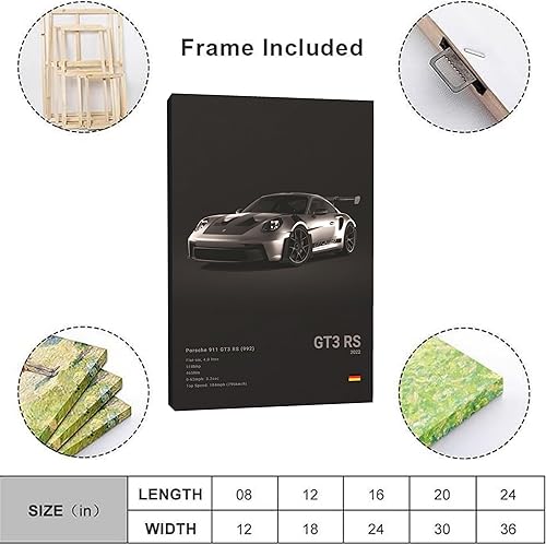 Miniatura 8 de Póster de Supercar 911 GT3RS - Póster de carreras para pared, lienzo vintage, arte de pared, pósteres de pintura en lienzo para regalo de