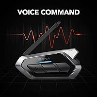Vista 3 de Sena 50R - Auriculares Bluetooth de 3 botones para motocicleta con sonido de Harman Kardon, sistema de intercomunicación de malla integrado