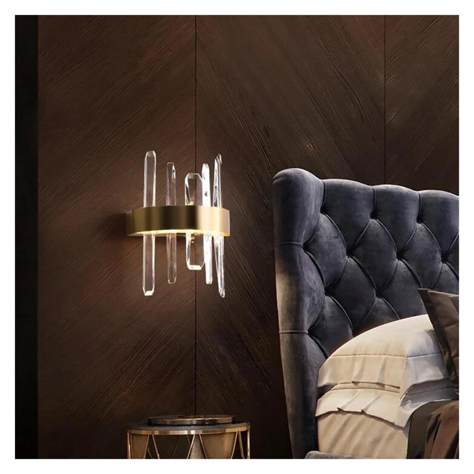 Applique murale de luxe moderne en acier inoxydable brossé durable