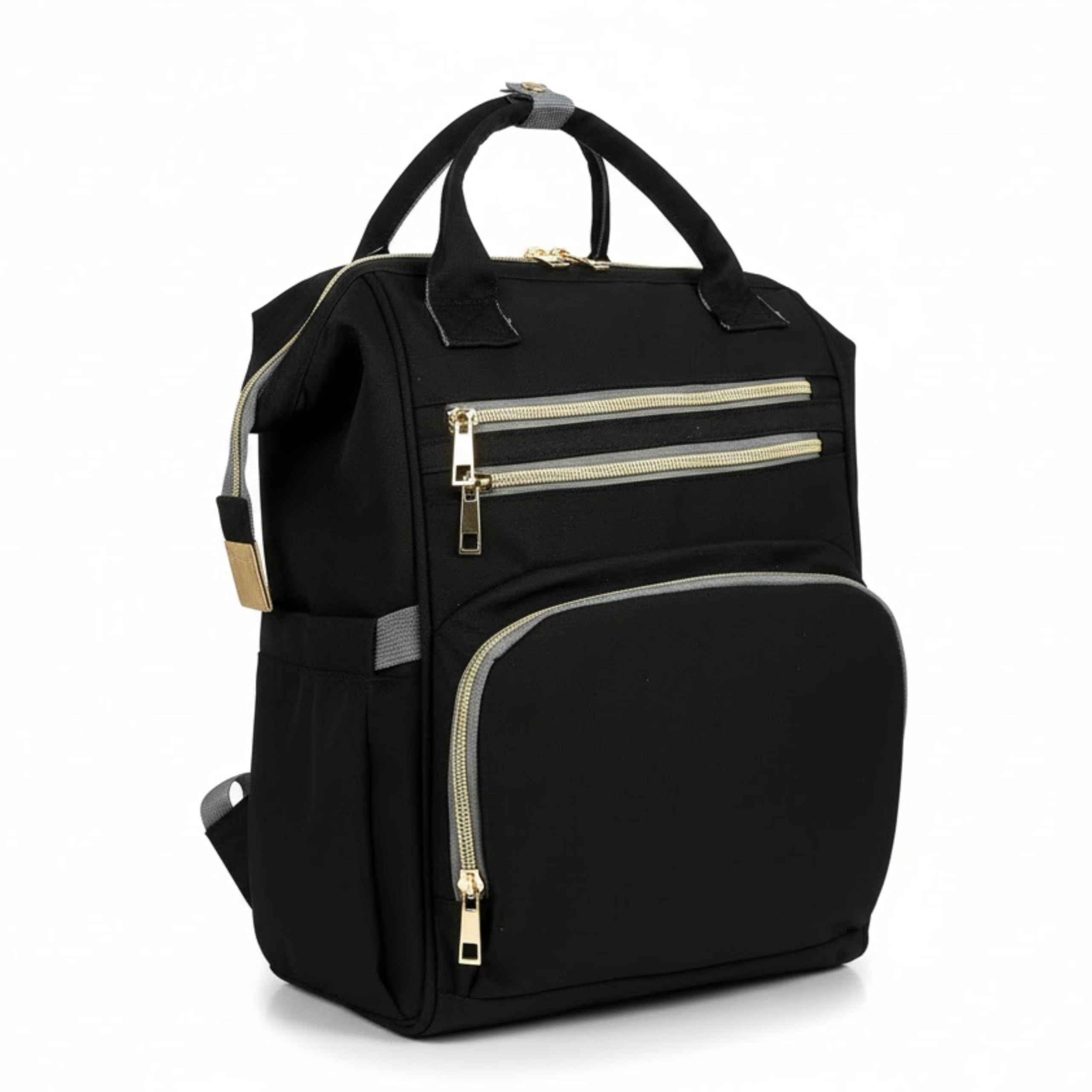 OBABY Baby Diaper Bag | Mother Bag Maternity Backpack Cum Tote bag | Spacious Waterproof Backpack with Multiple Pockets to Easily Organise Baby Essentials Diaper Backpack (Three Chain, Black)-image-35