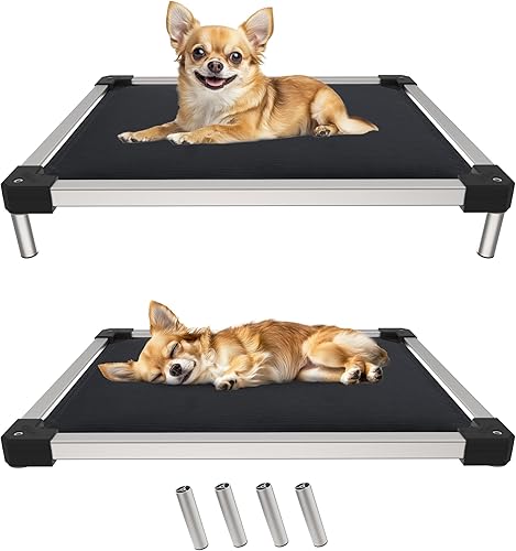 Miniatura 9 de FXW TitanNest Cama Elevada para Perros a Prueba de Masticación, Catre Elevado para Uso Interior/Exterior/Camping, Cama Acolchada para Mascotas Negro