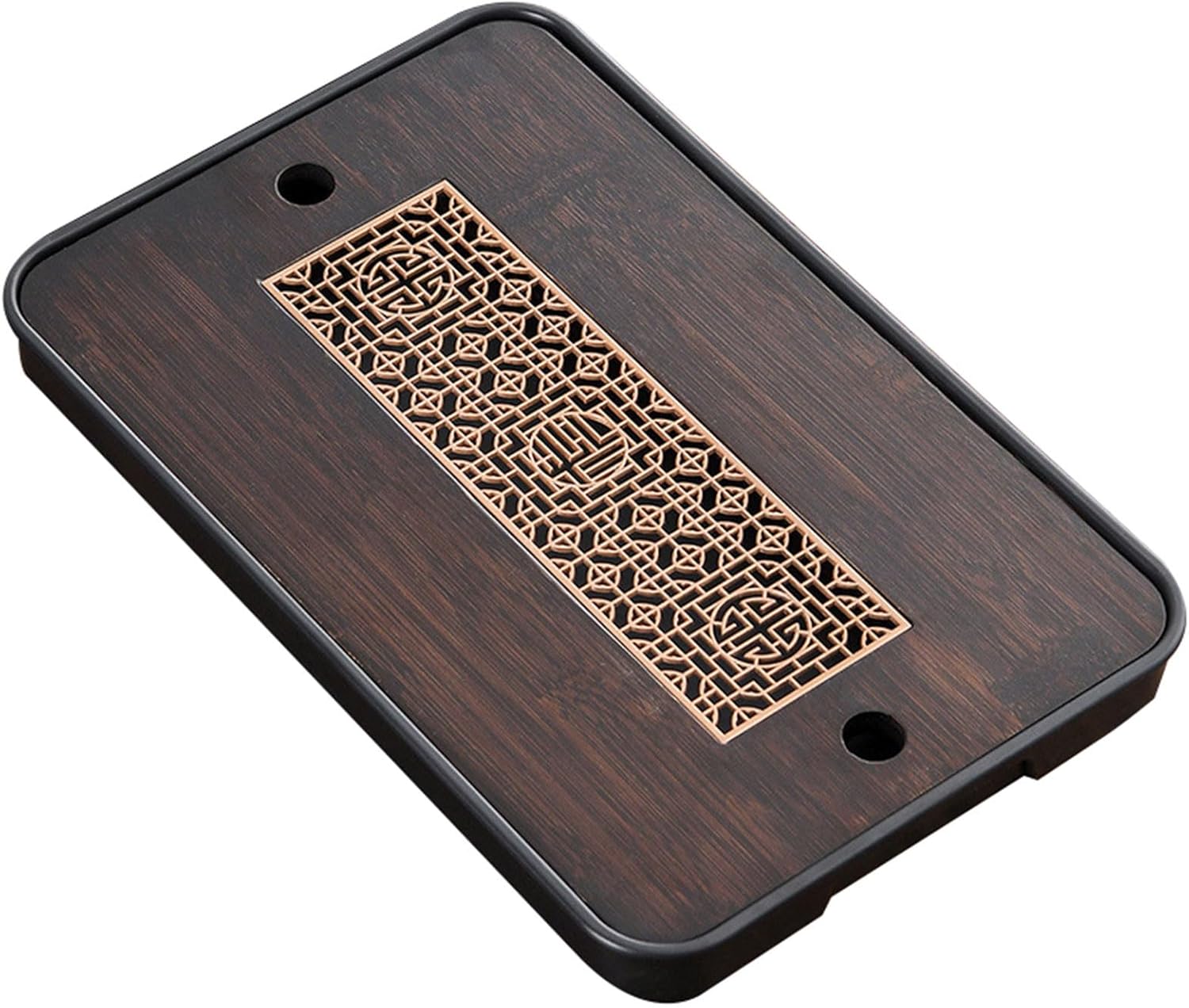 Double Chinese Tray, Water Filter Box for Tea, Bamboo Small Tea Table, Suitable for Living Rooms, Offices and Reception Rooms (Color : E1, Size : 14.56 * 11.02 * 1.096inch)
