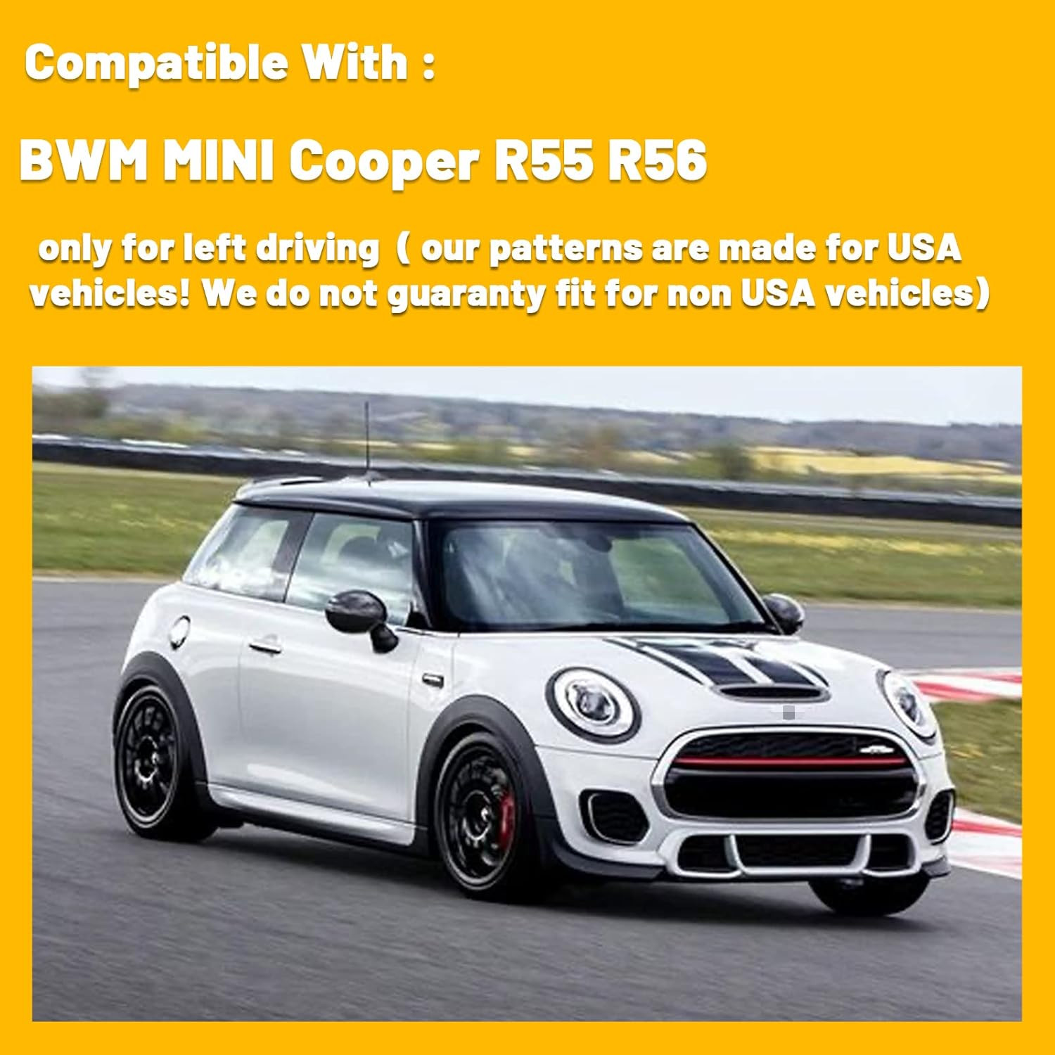 Dashboard Dash Board Cover Mat Pad Carpet Non-Slip Custom Compatible with BMW Mini Cooper R F Series Protector Sun Shield (R55 R56)