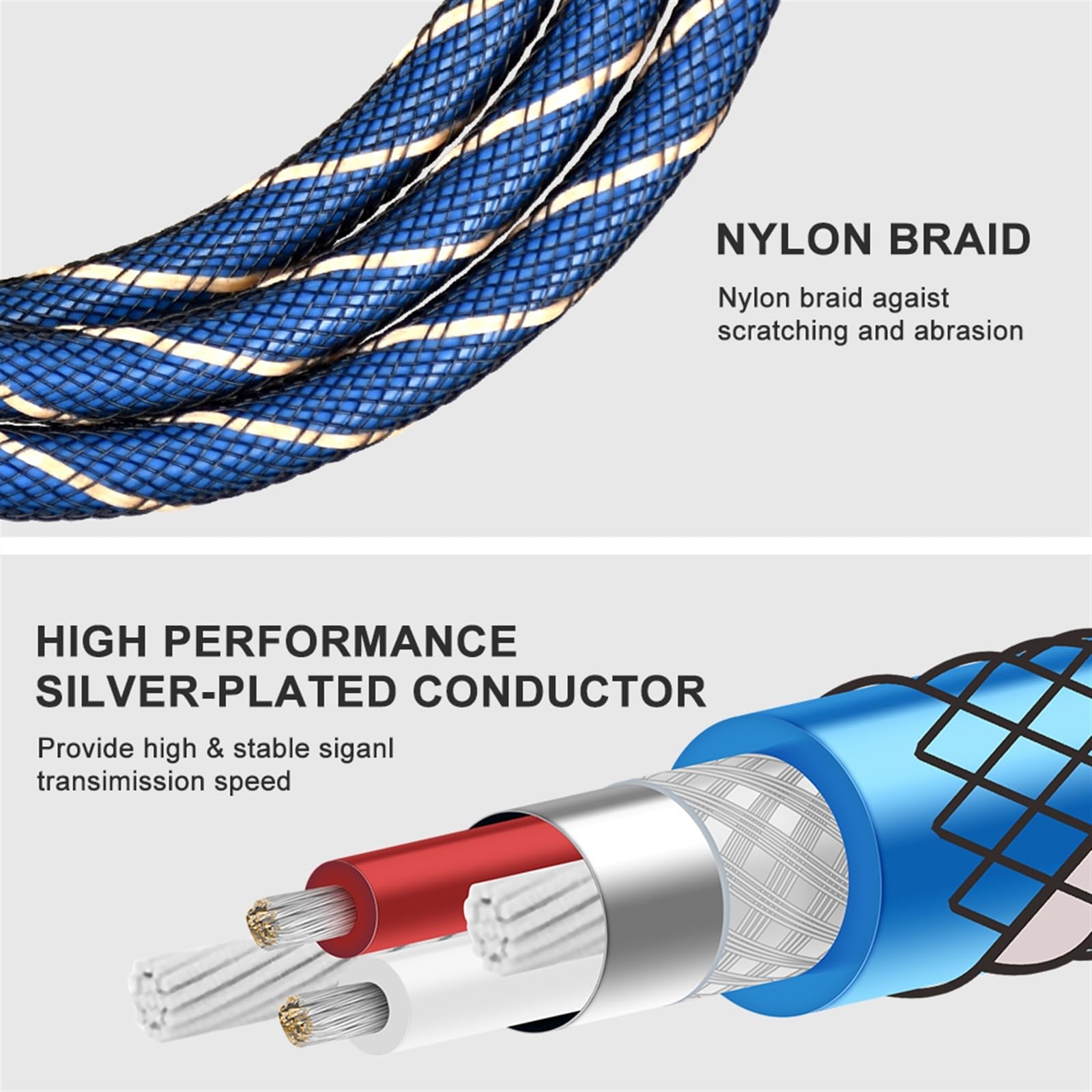 kabel audio do gitary Kątowy 6.35mm 1/4 ''kabel Audio Męski Na Męski Kabel Typu Jack Kabel Instrumentalny (Color : 5m)