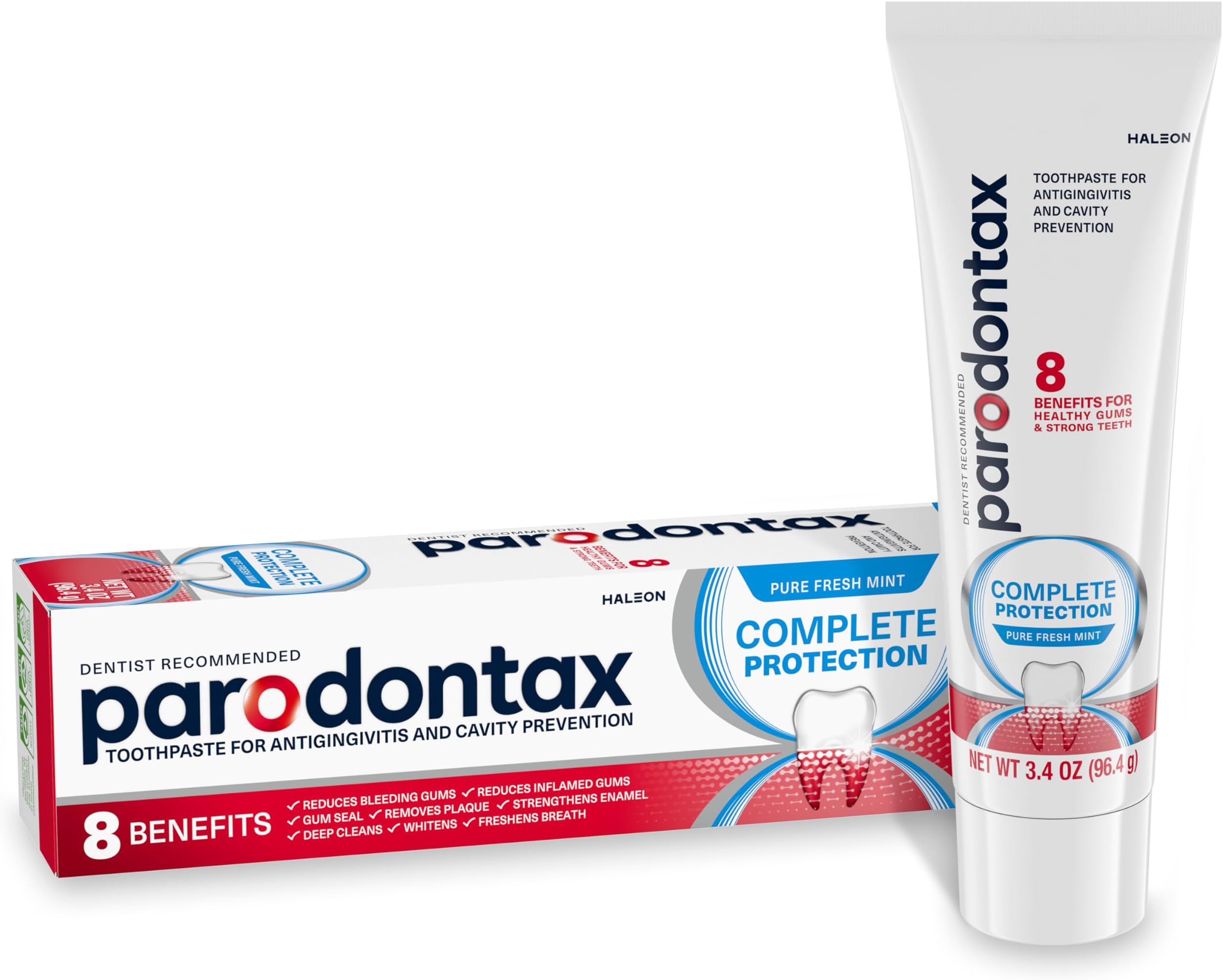Parodontax Complete Protection Toothpaste For Bleeding Gums, Pure Fresh Mint, 3.4 Ounce