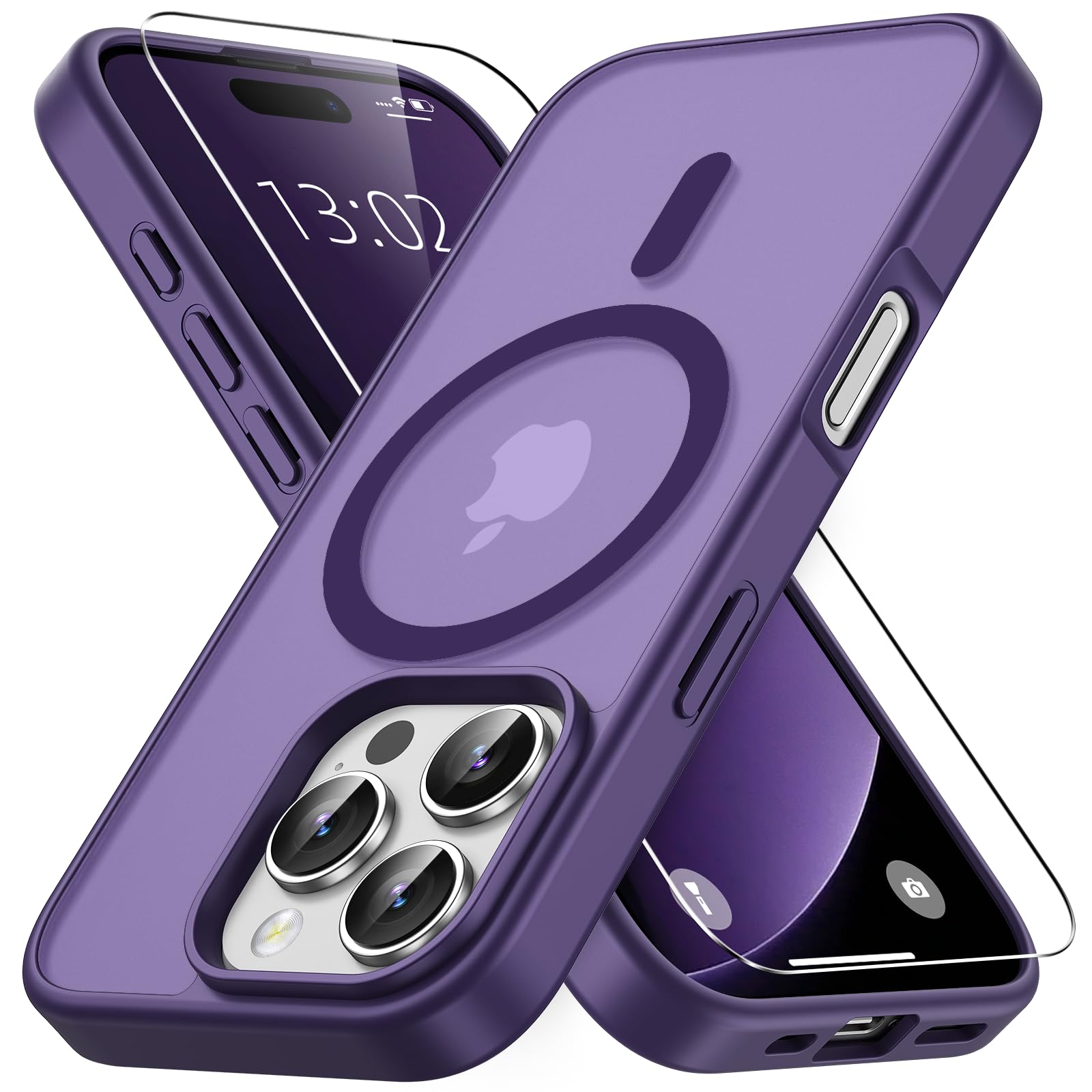 Coque iPhone 16 Pro Max antichoc de qualité militaire violette
