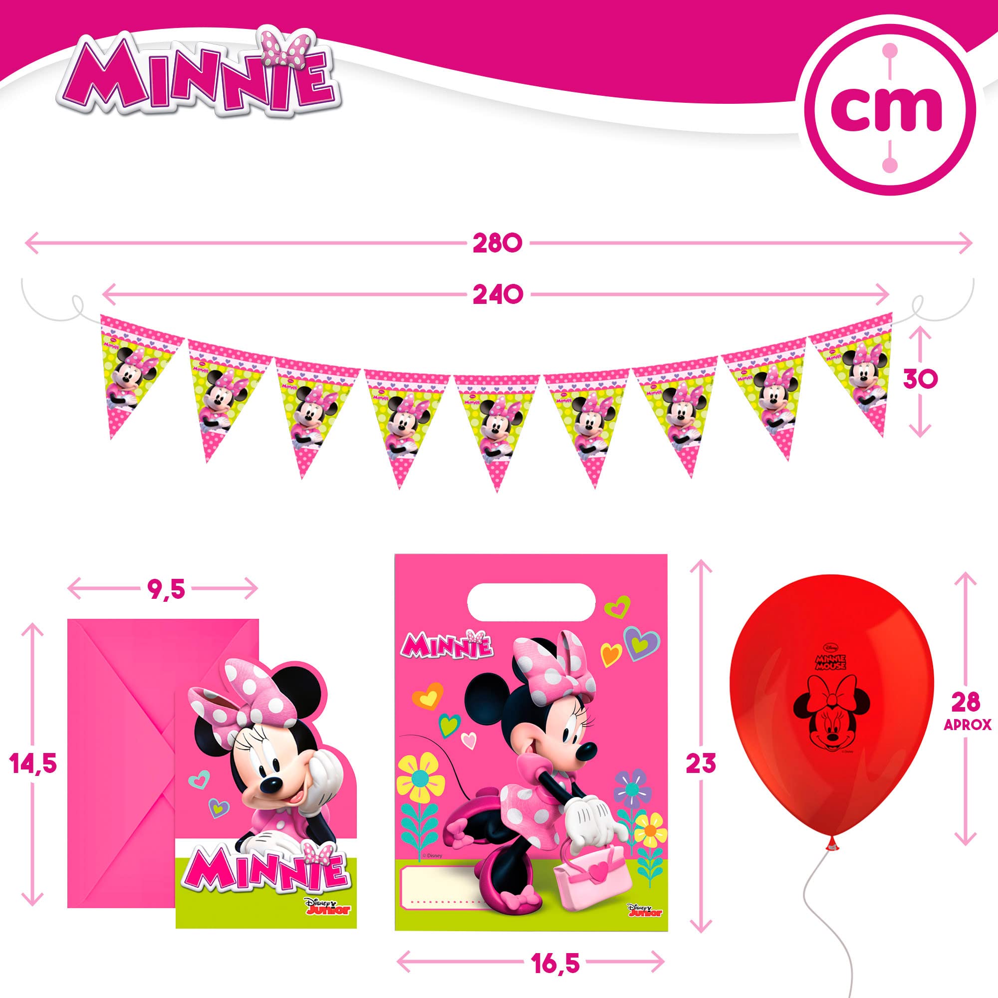 Set Articoli per feste Minnie Mouse 66 Pezzi