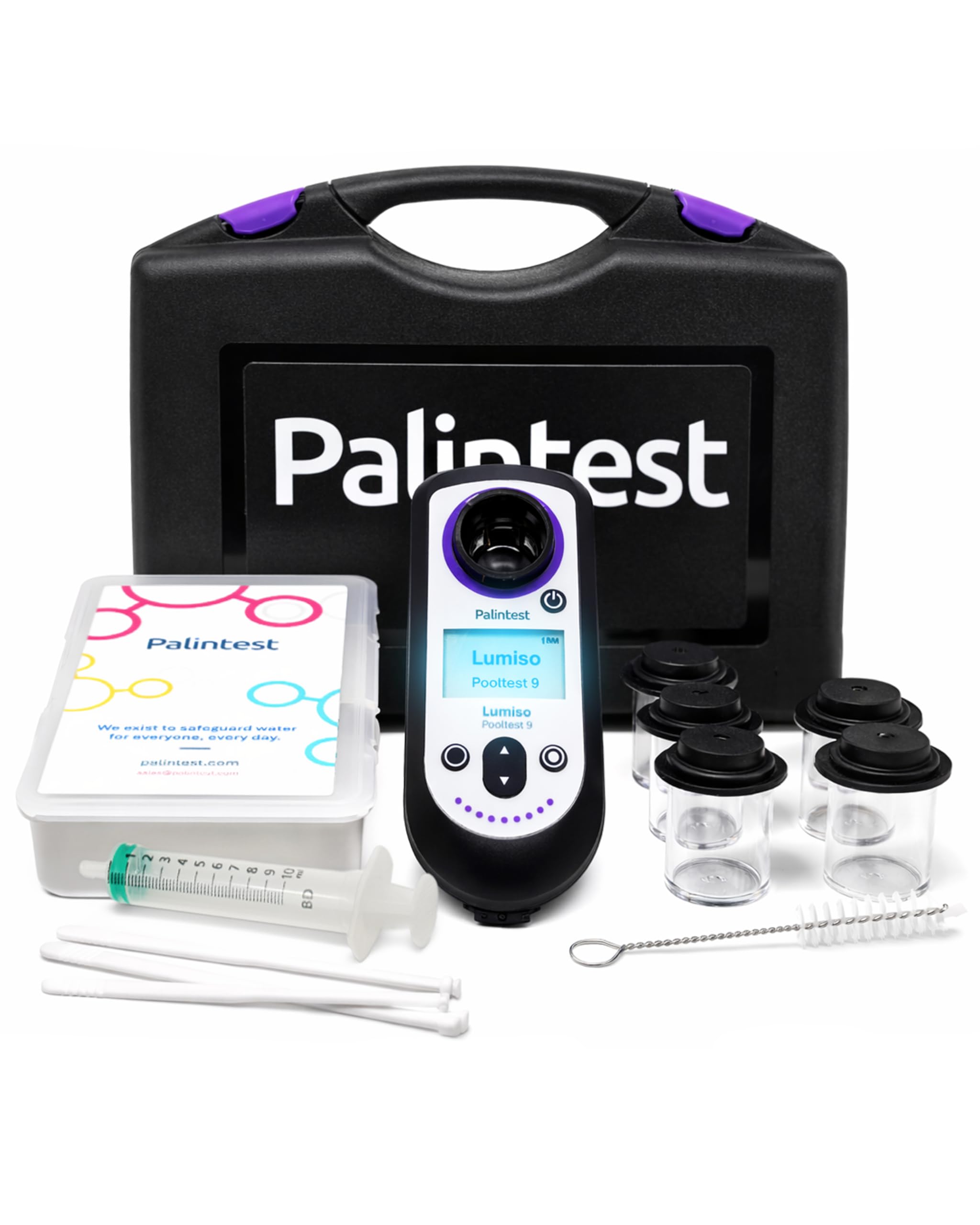 Palintest Lumiso Pooltest 9 Photomètre – Analyseur d'eau de piscine électronique 9 paramètres | Testeur électronique piscine pour mesure du pH et chlore, alcalinité et analyse professionnelle