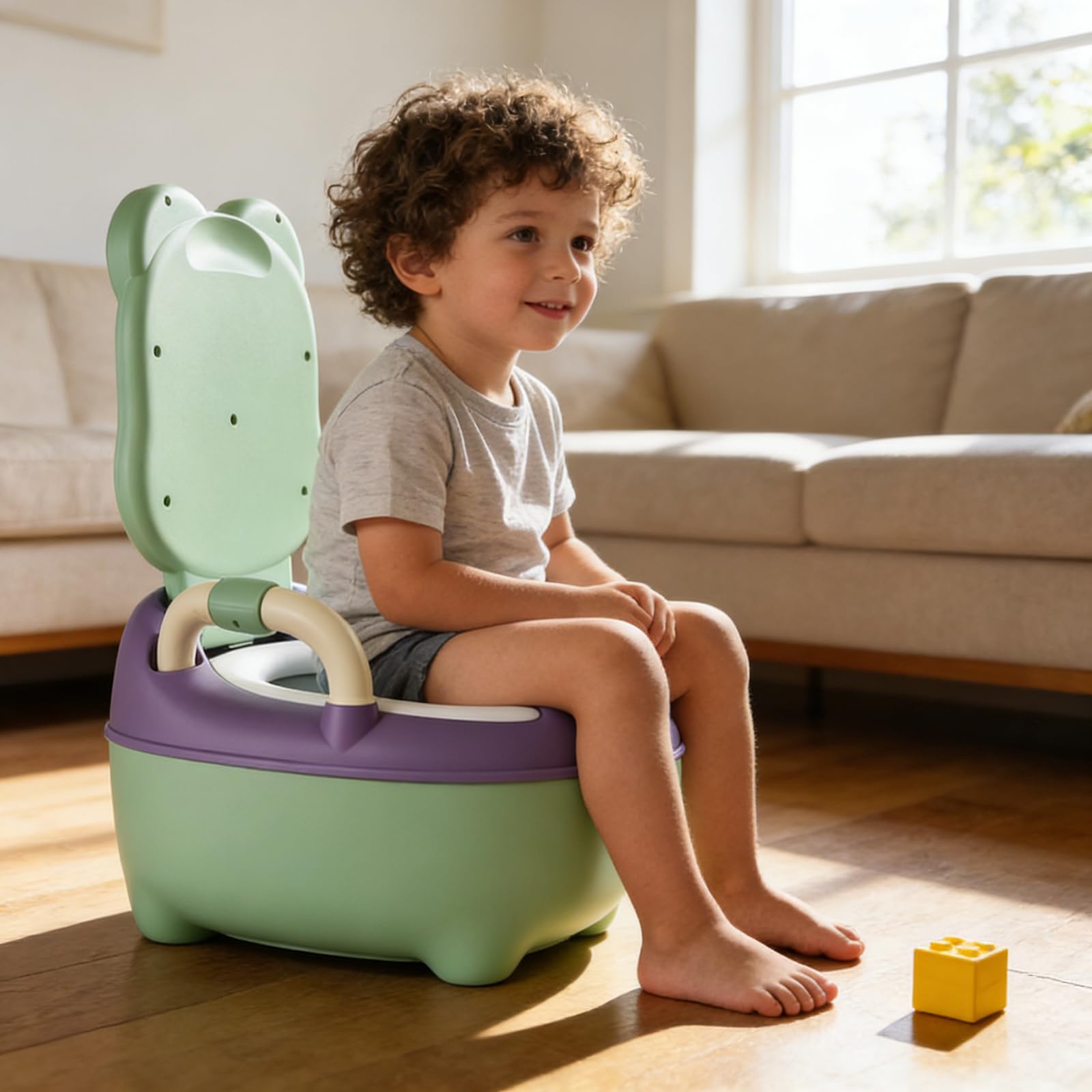 Tragbarer Töpfchentrainer, PP PU, Toiletten Trainings Töpfchen, sicher und Cartoon für Kleinkinder, die Toilettenfähigkeiten erlernen, tragbarer Sitz für