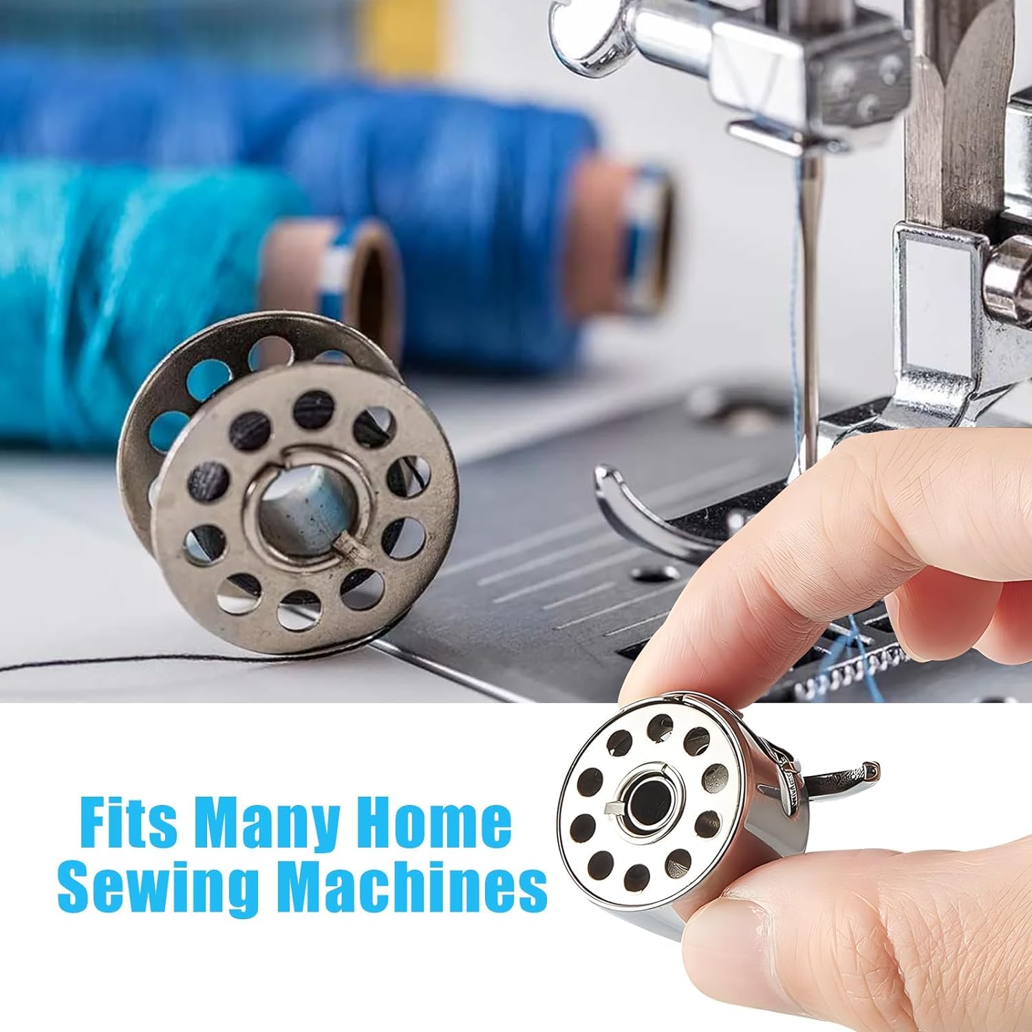 Bobine Macchina Da Cucire In Metallo - 20 Pezzi Con 4 Portabobine, Acciaio Inox, Compatibili Con Molti Modelli - Foto 4