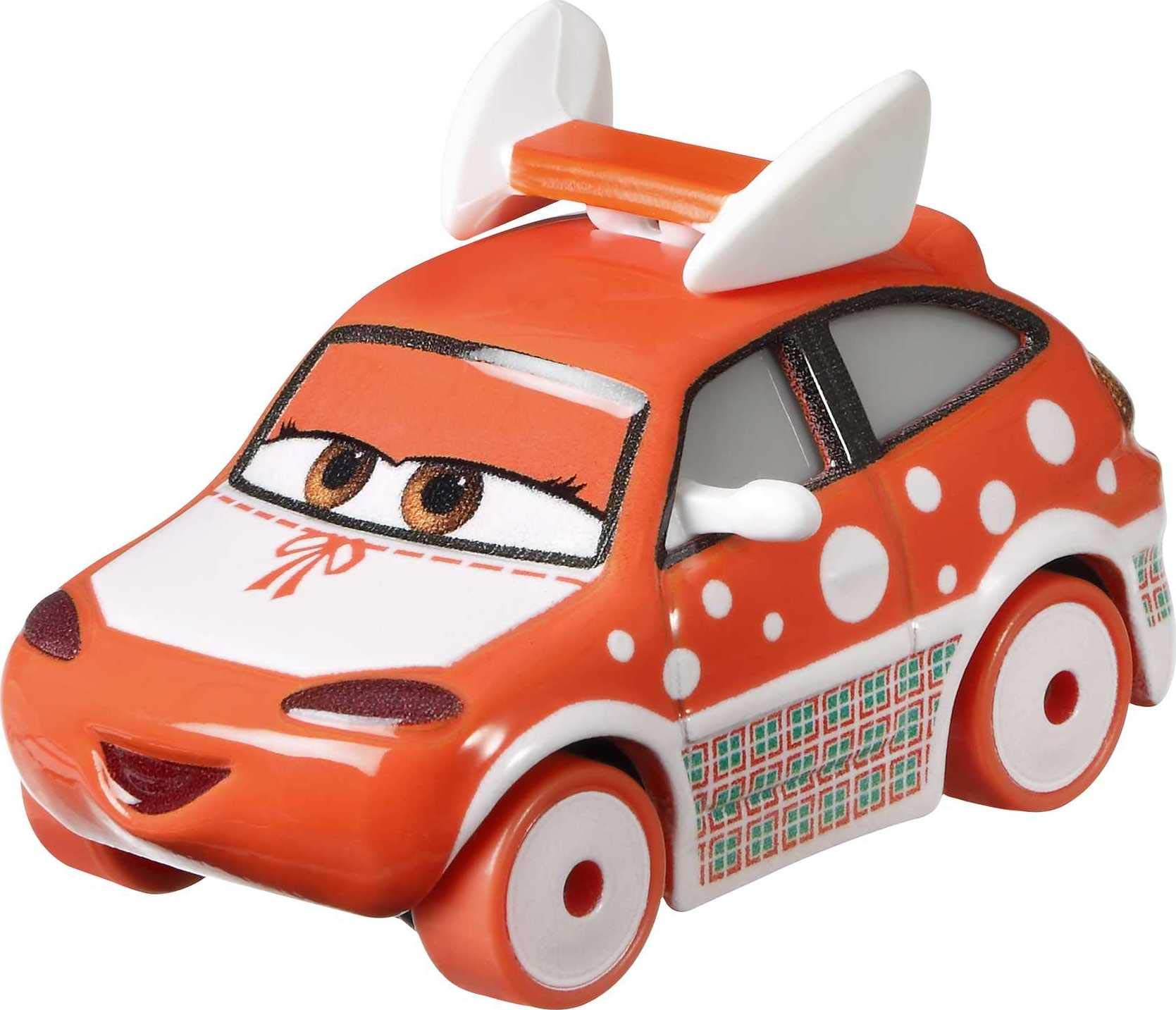 Disney Cars Harumi, Miniatura, coleccionable Coche de carreras Juguetes de automóvil basados en películas de coches, para niños de 3 años en adelante, multicolor