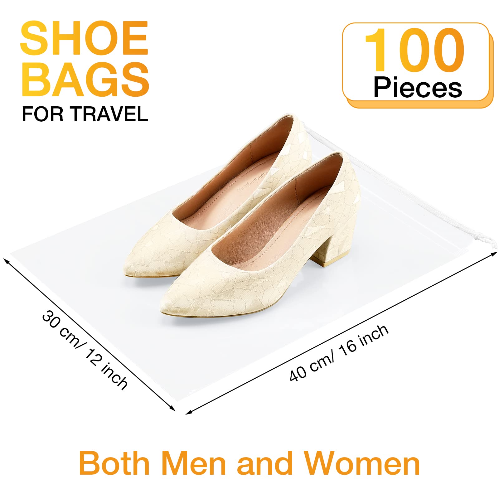 Thenshop 100 Stück transparente Schuhbeutel für Reisen, 30,5 x 40,6 cm