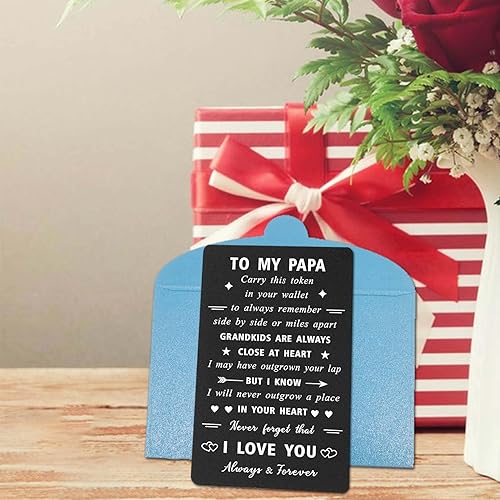 Miniatura 6 de ENGZHI Regalos para papá de nietos  Tarjeta de cumpleaños para papá, los nietos siempre están cerca de corazón  Regalos para Navidad, Día del Padre