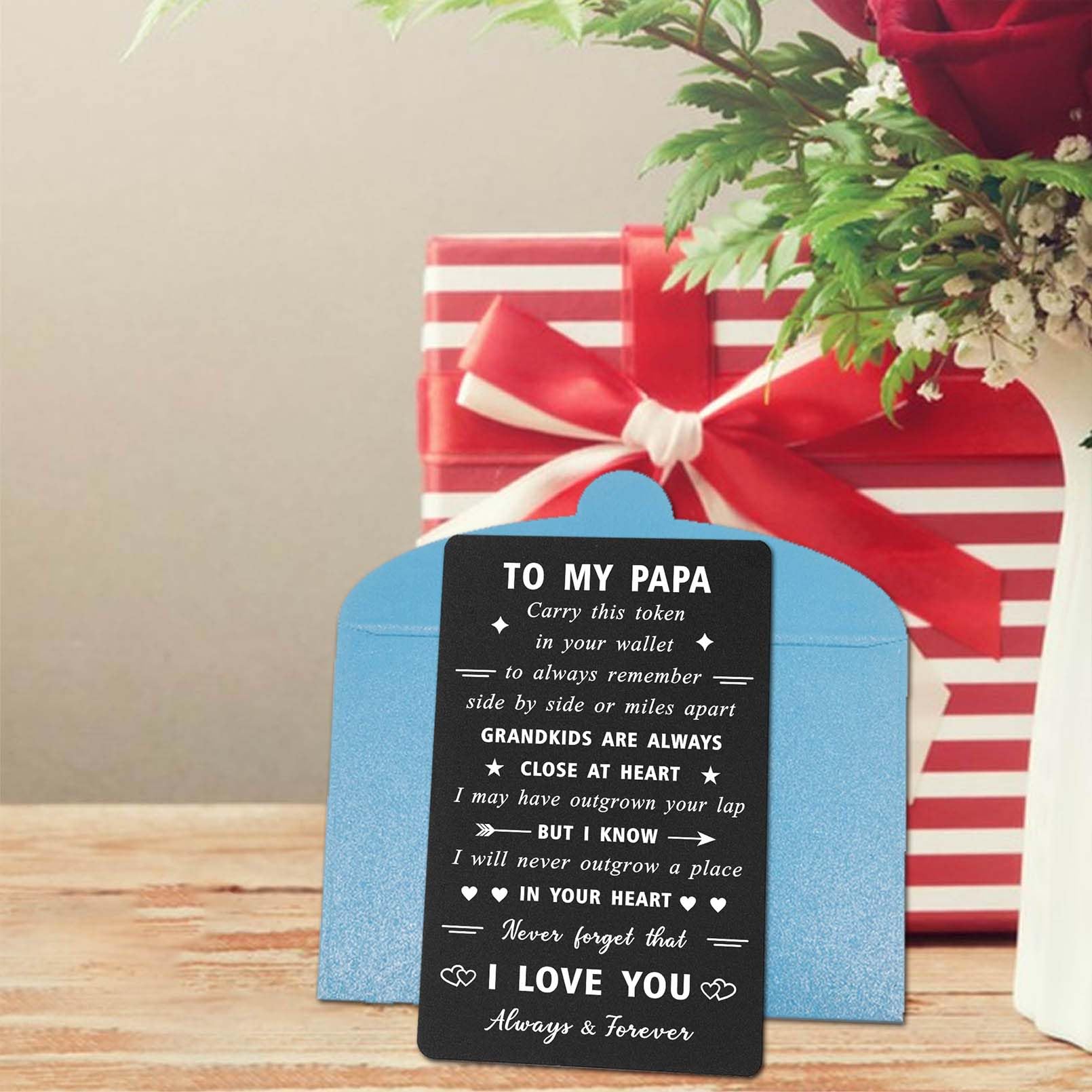 ENGZHI Grandpa Gifts Grandfather Birthday Card - I Love You...
