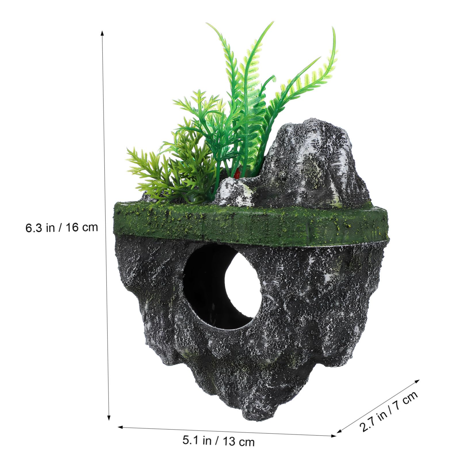 Yardwe Floating Aquarium Decoration Realistic Rock Hideout Shelter 7.48 Inch Fish Tank Ornament for Aquatic Pets Landscape and Fish Tank Decor - Image 2