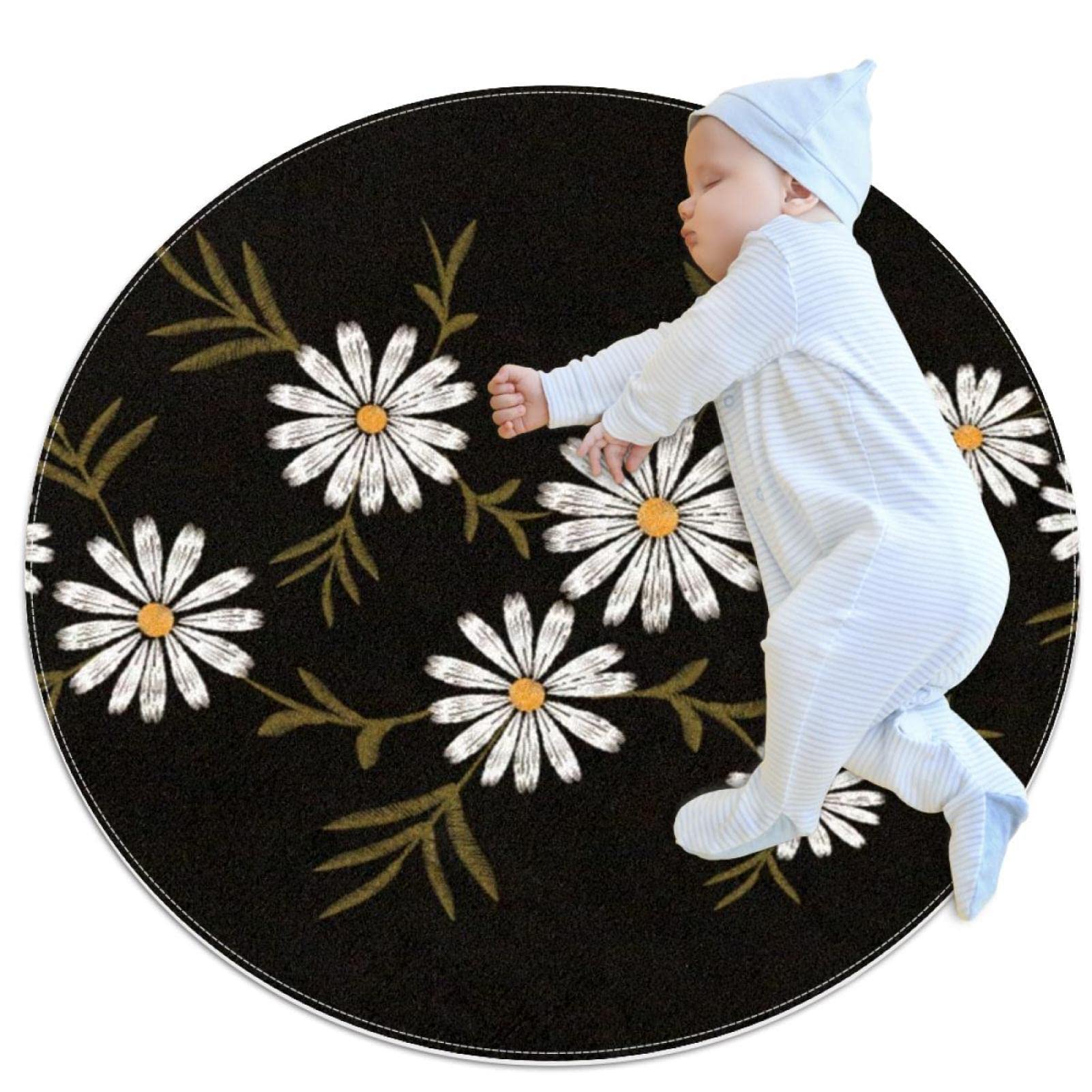Tapis de salle de bain marguerites 1m : fini les sols froids et glissants
