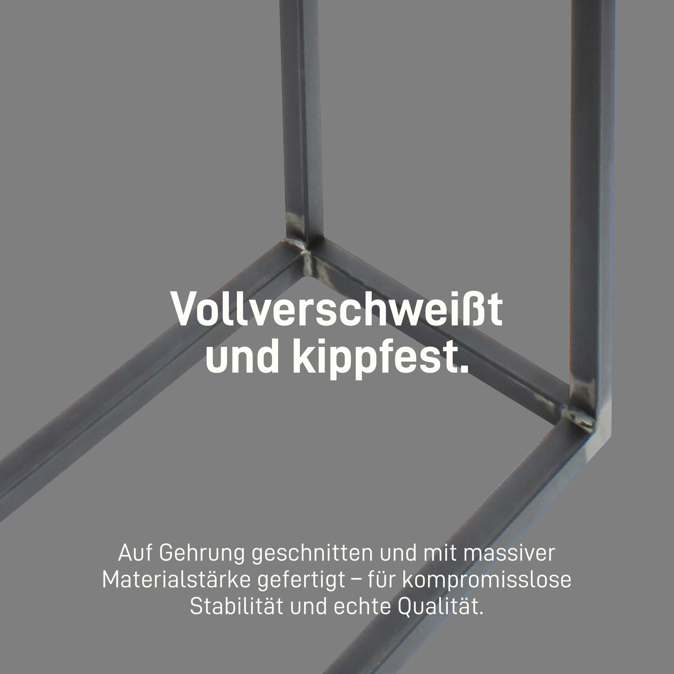 Natural Goods Berlin 1x Beistelltisch C-Form | Laptoptisch aus Metall und Holz | Couchtisch Sofa Kaffeetisch Sessel | praktische Ablage | Nachttisch Unterschieben (mit Tischplatte Eiche, Industrial)