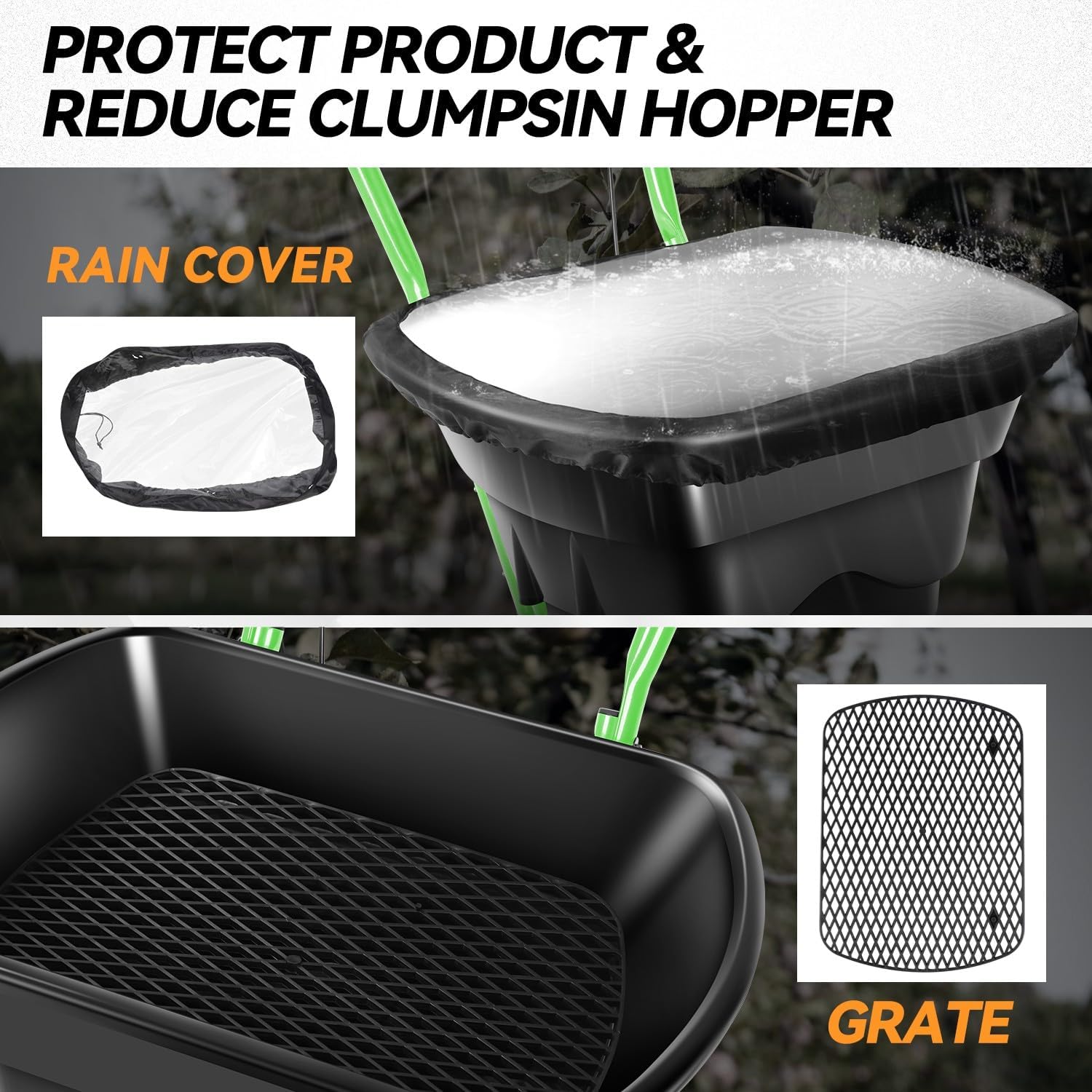 Auto Dynasty Walk-Behind Broadcast Spreader, 80LBS Capacity Fertilizer Spreader for Salt, Ice Melt, Grass Seed, Lawn and Garden Seeder, Green