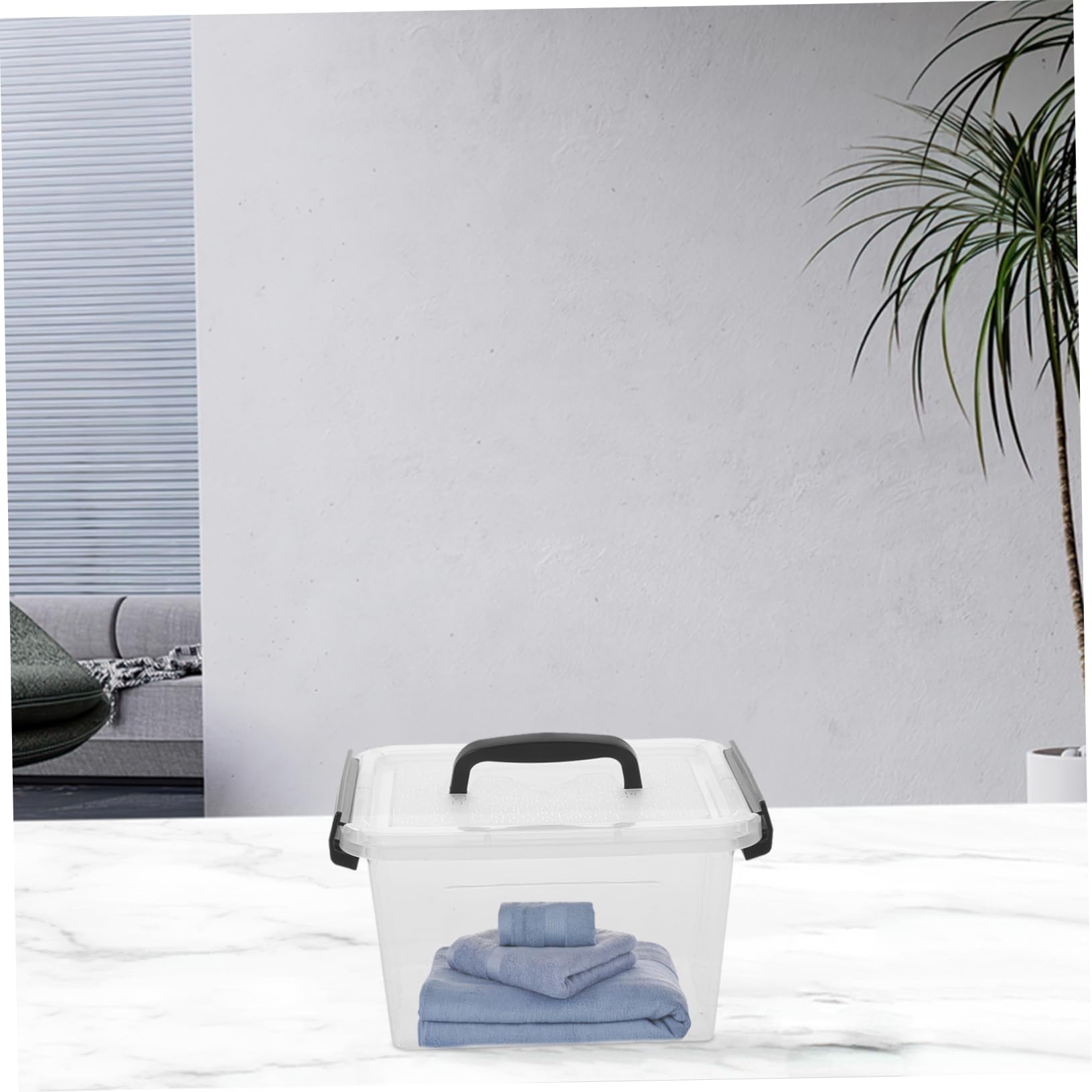 PRETYZOOM Set da 6 Scatole di Plastica con Coperchio e Chiusura, Design Trasparente Versatile per Conservare Cancelleria e Medicinali, per Scrivania e Cassetto