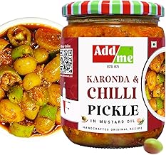 Add me Karonda&Chilli In Fresh Mustard Oil 500Gm|Homemade Mirchi Aur Karonde Ka Achar|Flavorful Mixed Pickle Glass Jar