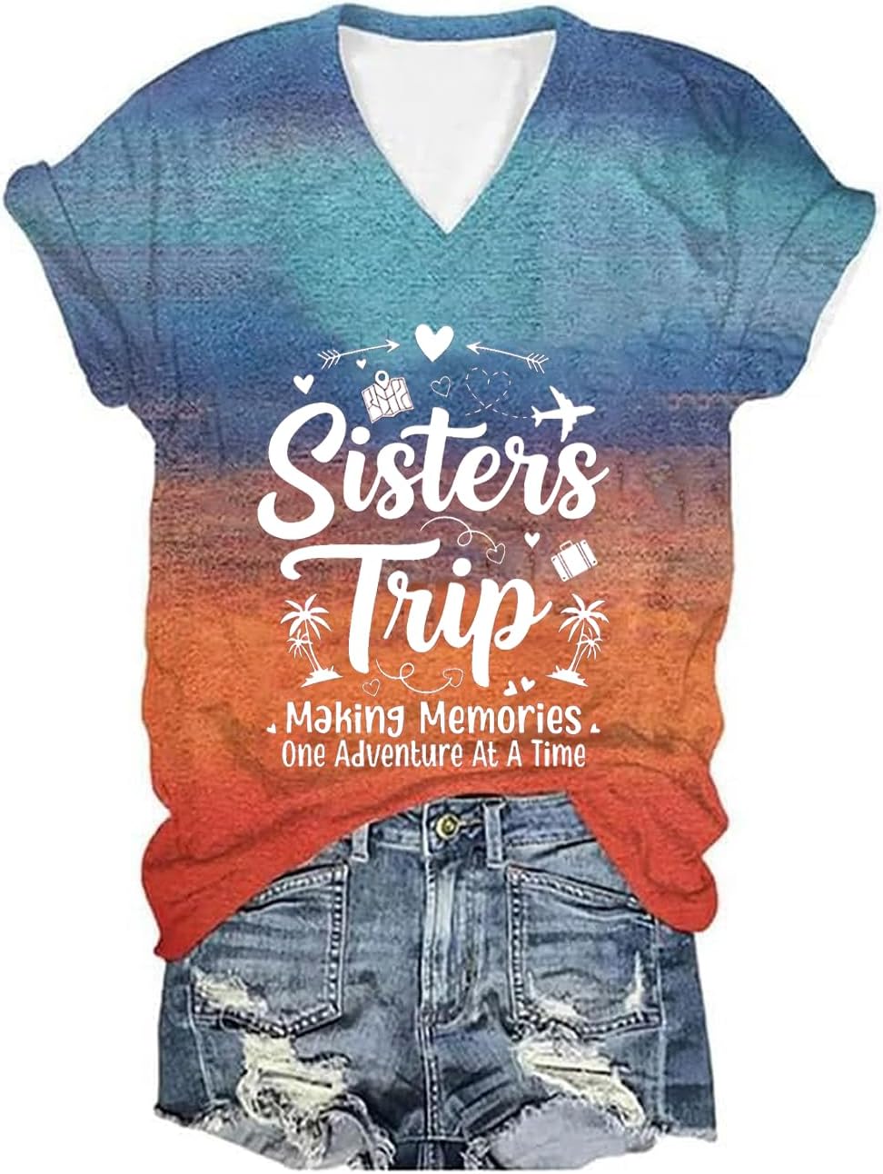 Sisters Trip 2026 Shirt Sisters Trip Tshirt Girls Sisters Tee Top V Neck