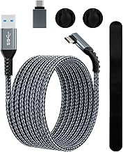 Link Cable 16FT Compatible with Meta/Oculus Quest 2/Pico 4, Nylon Braided VR Link Cable, High Speed Data Transfer & Fast Charging Cable USB 3.2 to USB C for VR Headset & Gaming PC with USB Adapter