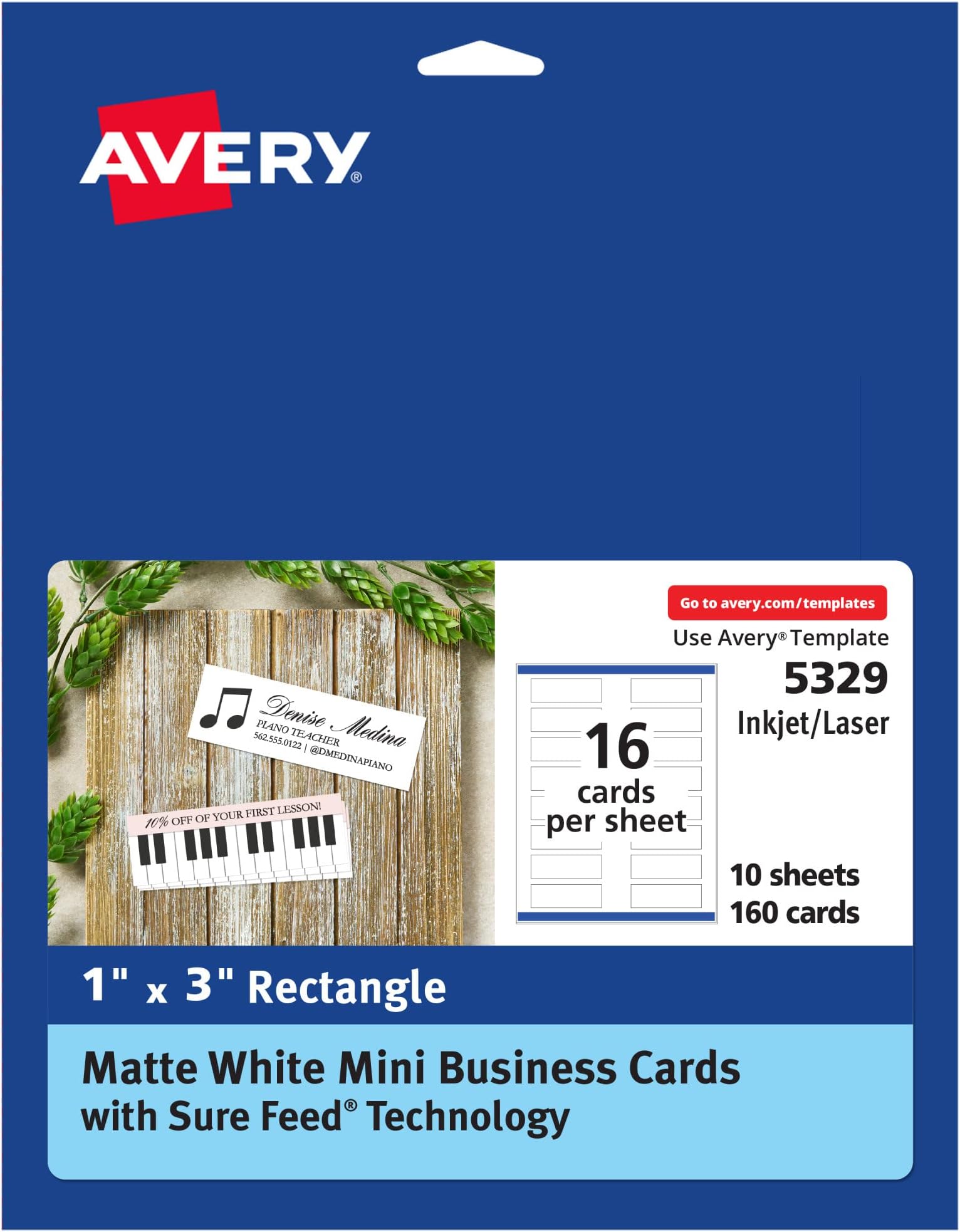 800 Avery True Print Clean Edge Business Cards 2 X 3 1/2 White 8871