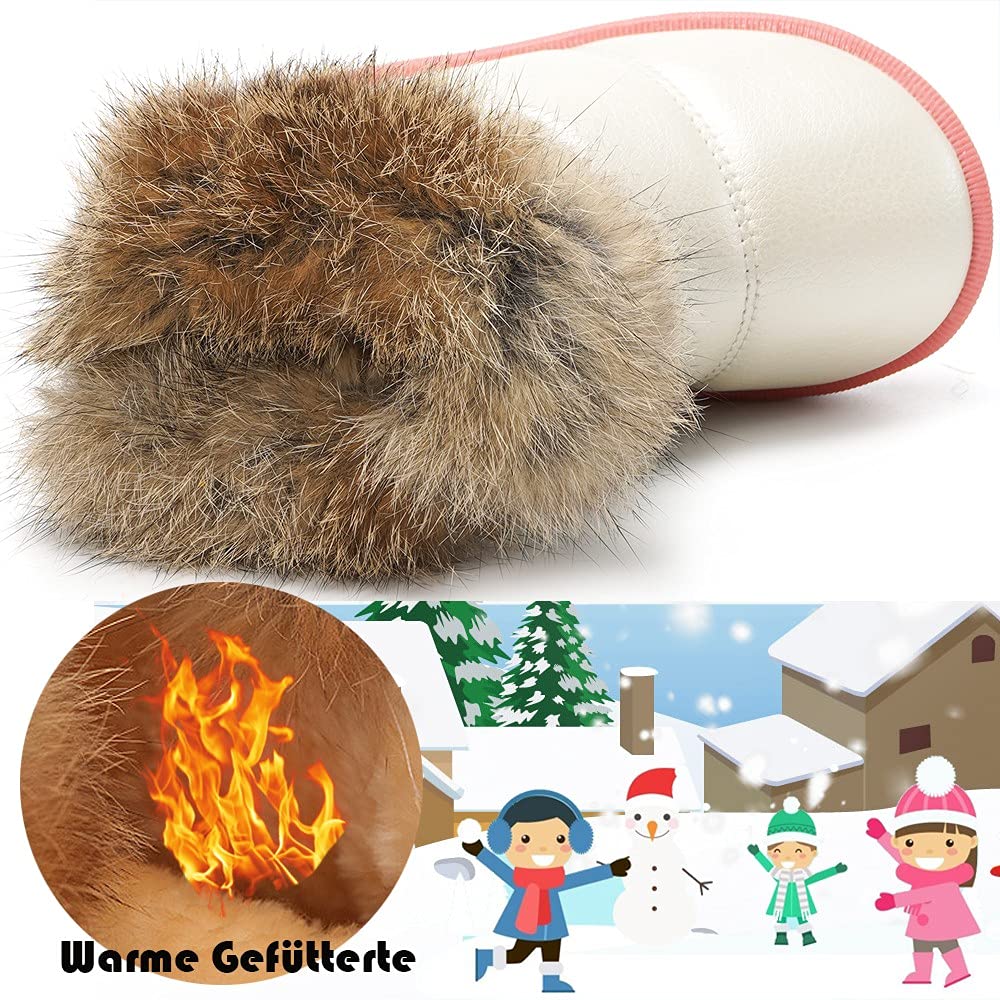 Gaatpot Stivali per Bambine e Ragazze Stivaletti da Neve Scarpe con Invernali Stivale con Imbottitura Calda Impermeabili PU Unisex – Bambini