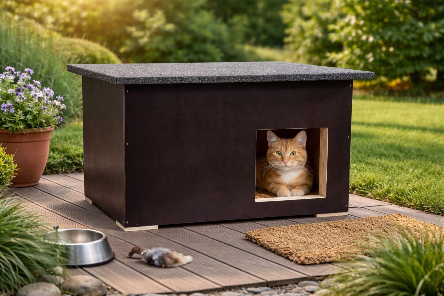 Isolierte Hundehütte/Katzenhütte – komplett montiert – Premium-Qualität