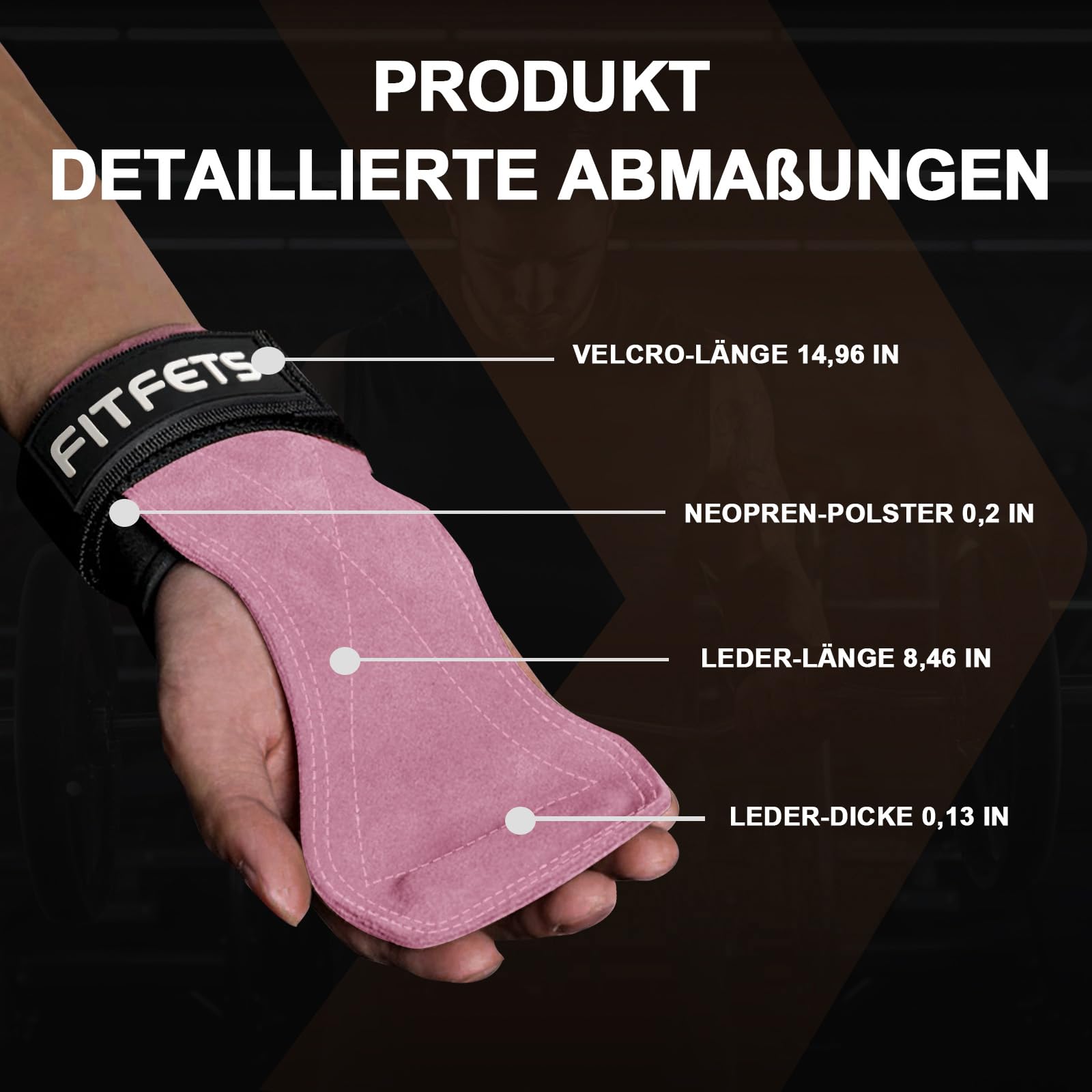 Zughilfen für Krafttraining, Lifting Straps für Krafttraining, Bodybuilding, Gewichtheben und Fitness, Fast Grip Leder Zughilfe für Männer und Frauen