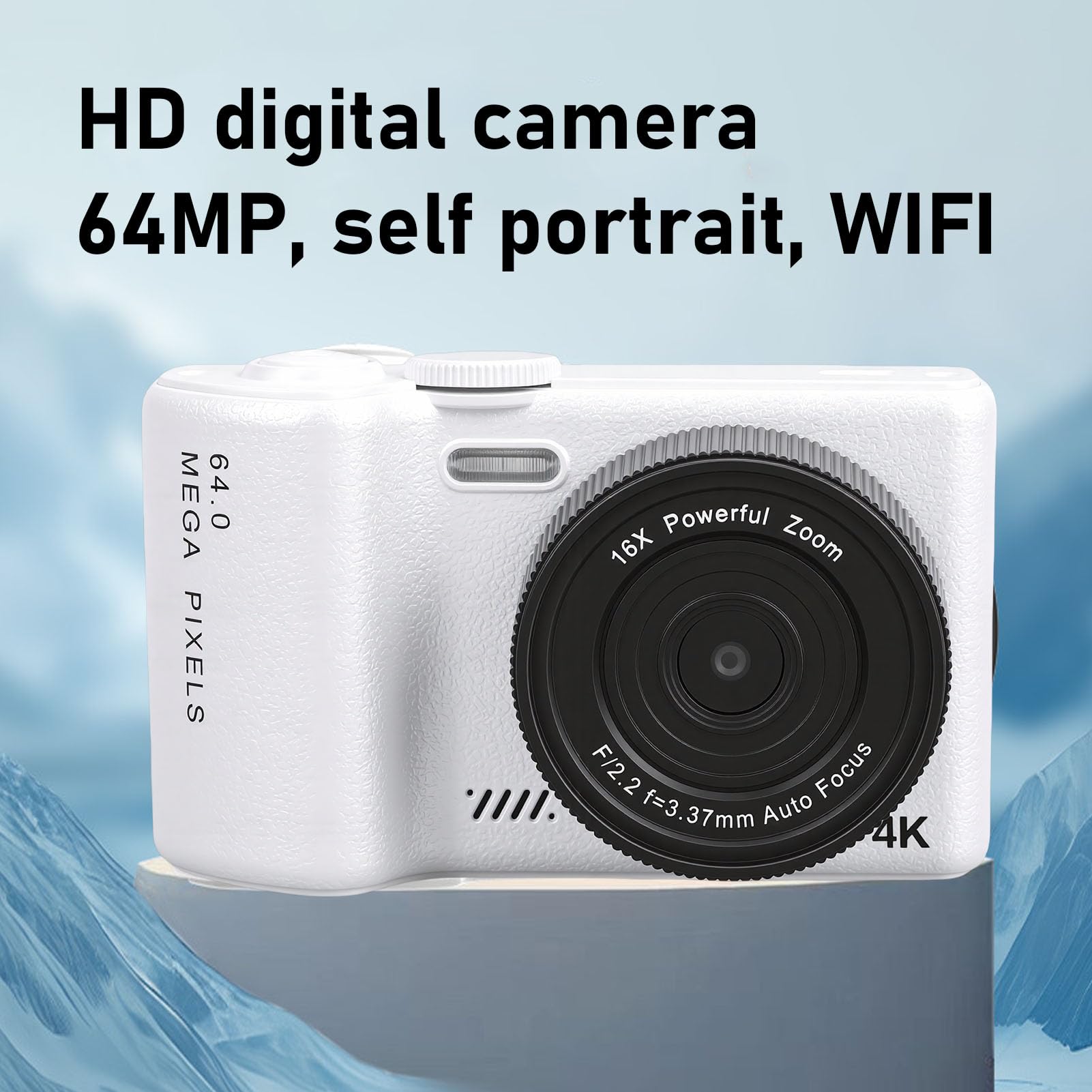 Tangxi Fotocamera Digitale da 64 MP con Schermo Ribaltabile Video 4K Zoom Digitale 16x Connettività WiFi LCD Ruotabile da 3" per Vlogging con Flash LED