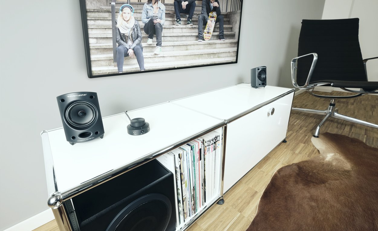 Wavemaster 66206 Moody Bt 2.1 Sistema di Altoparlanti (65 Watt) con Utilizzo di Casse Acustiche Streaming Bluetooth per Tv/Tablet/Smartphone/PC Color Nero