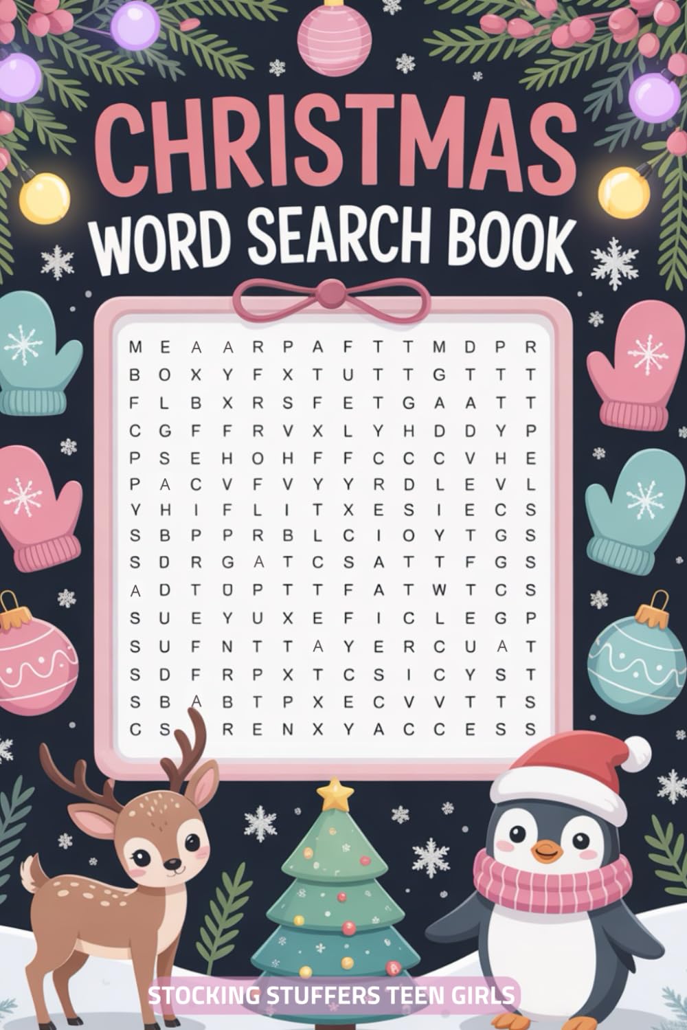 Stocking Stuffers Teen Girls: Christmas Word Search Book: 3600 Find Puzzles with Solution
